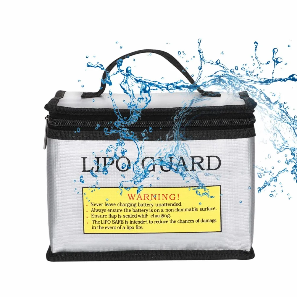 WANGCL Lipo Borsa per Batteria a Prova di Fuoco Impermeabile Lipo Borsa di Ricarica Lipo Lipo per Batteria Li-po Drone Batteria Power Bank 215x145x165mm - Sliver