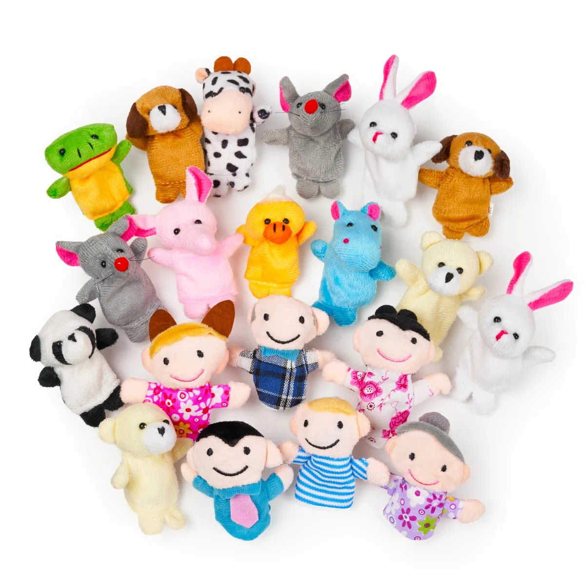 THE TWIDDLERS - 20 Burattini a Dito - Contiene 14 Animali e 6 Persone Assortite