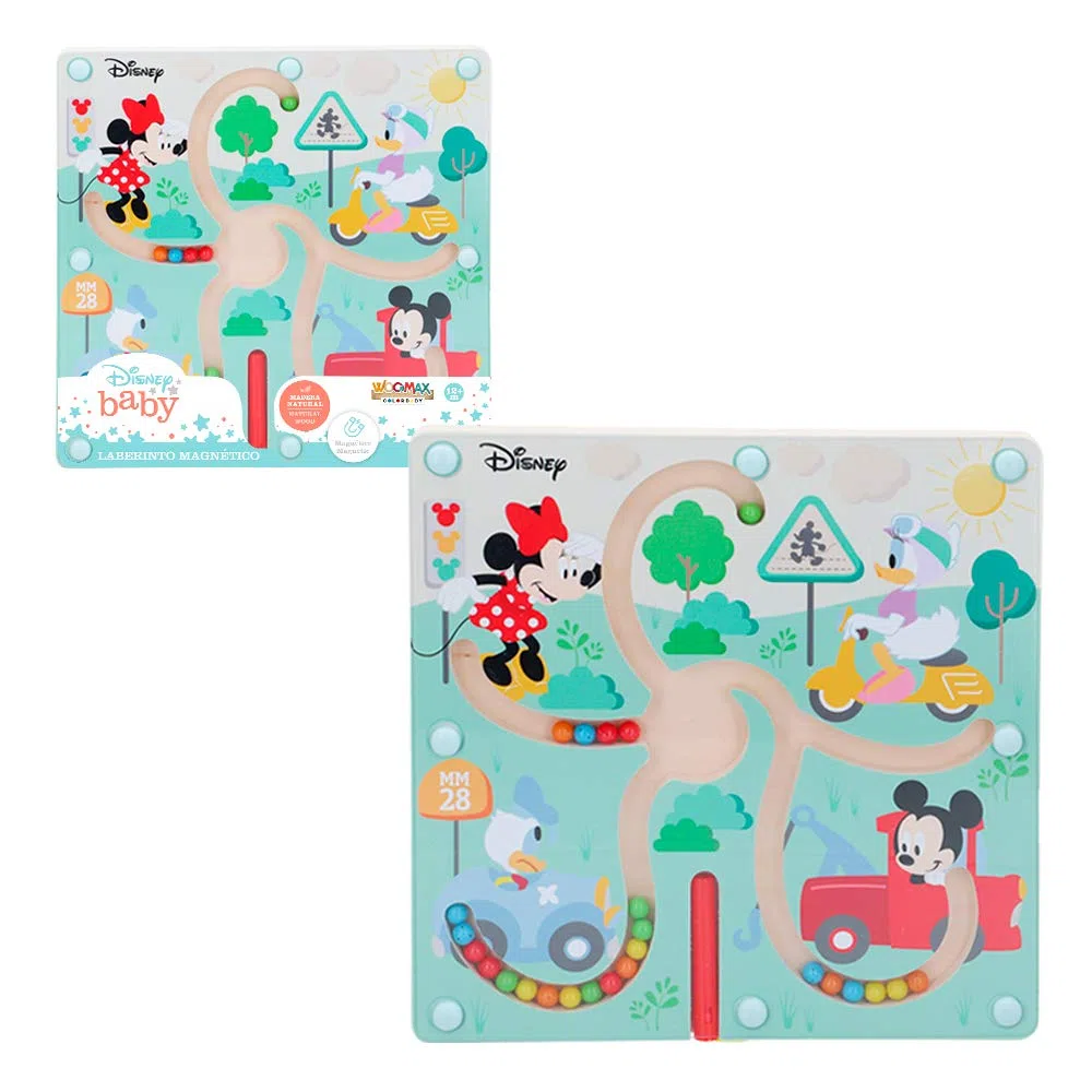 WOOMAX - Set di labirinto giocattolo in legno con perline e forme abaco, per bambini 1 anno