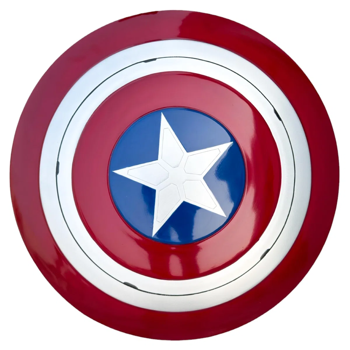Captain Shield America - Scudo rotondo in metallo, acciaio dolce con impugnatura in pelle, decorazione da parete per giochi di ruolo cosplay, regalo di Natale e Ringraziamento