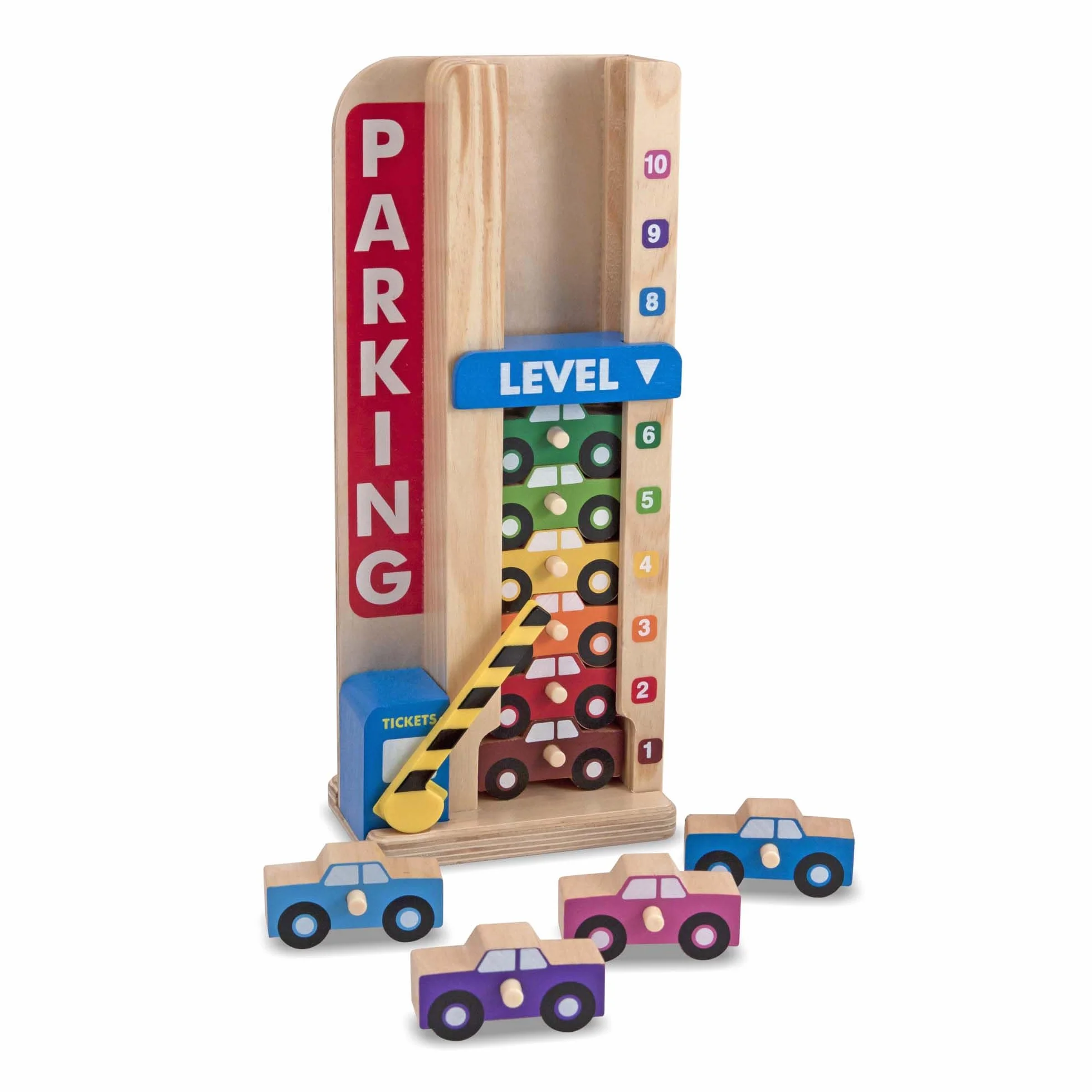 Melissa & Doug - Parcheggio per Auto, Gioco in Legno, Multicolore, Gioco Educativo, 3+ Anni, Regalo Bambini Bambine