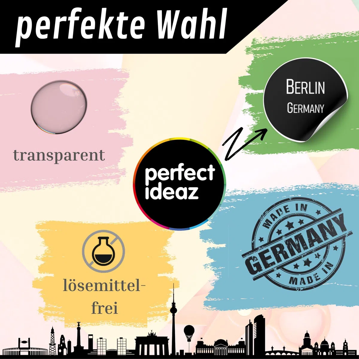 perfect ideaz - colla per il fai da te da 1000 g (1 kg), collante trasparente, privo di solventi, lavabile, liquido, idrosolubile, ad asciugatura rapida, sostanza adesiva per progetti scolastici