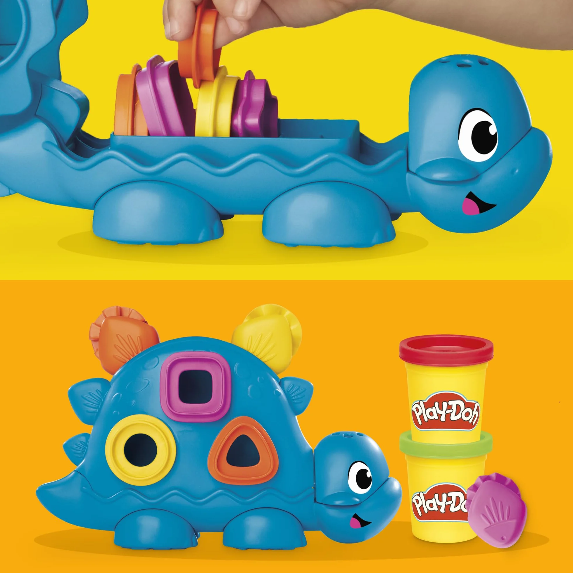 Play-Doh Hasbro, Starter Set Dinosauro Forme e Colori, Arti e Mestieri Creativi per Bambini e Bambine dai 2 Anni in su, Ottima Idea Regalo, Include 6 Vasetti di Pasta Modellabile e Accessori