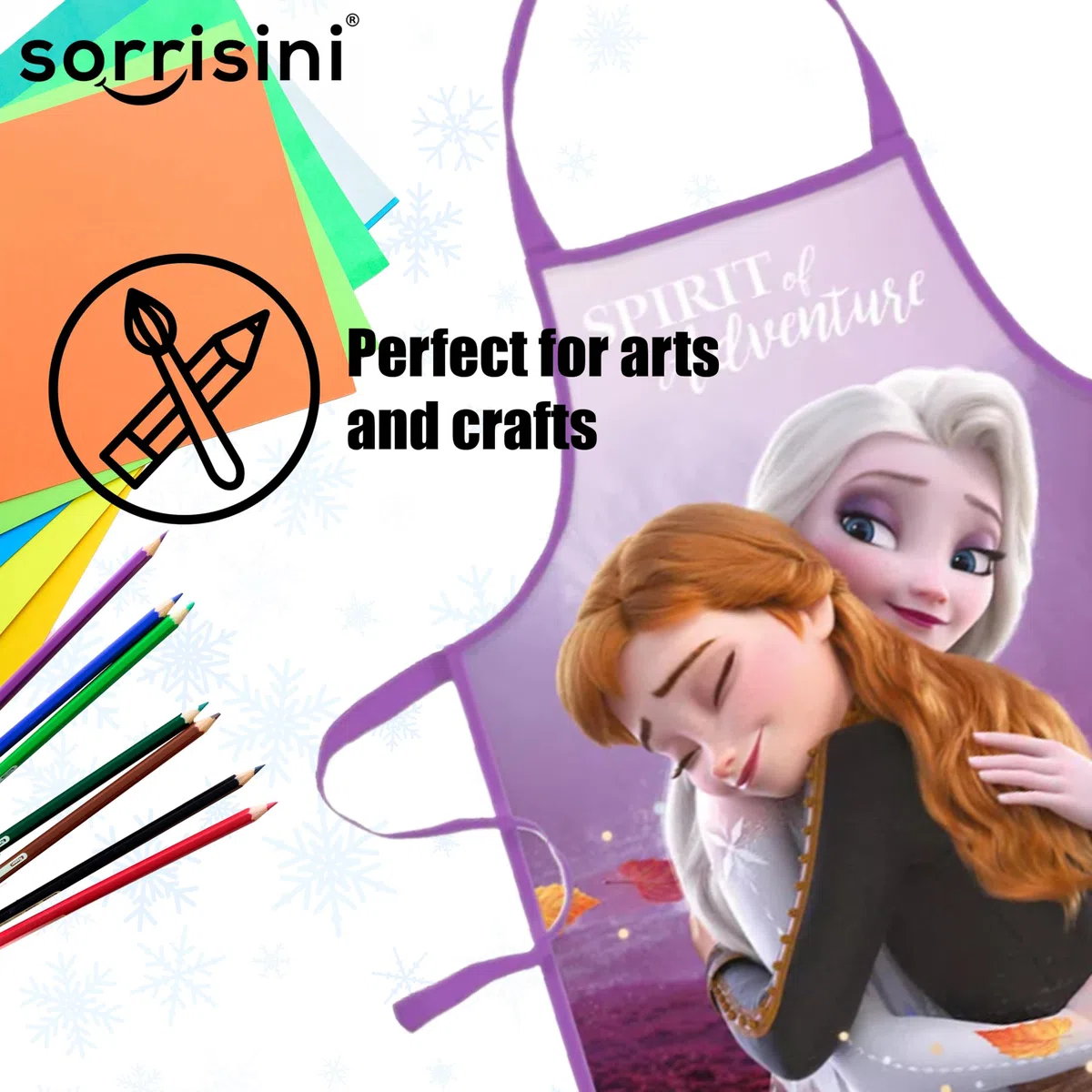Grembiule Cucina Bambini Frozen, Set Chef con Cappello, Vestito Cuoco Bambino, Grembiule e Cappello regolabile per dipingere, Costume Cuoco Bambino, Elsa Magic