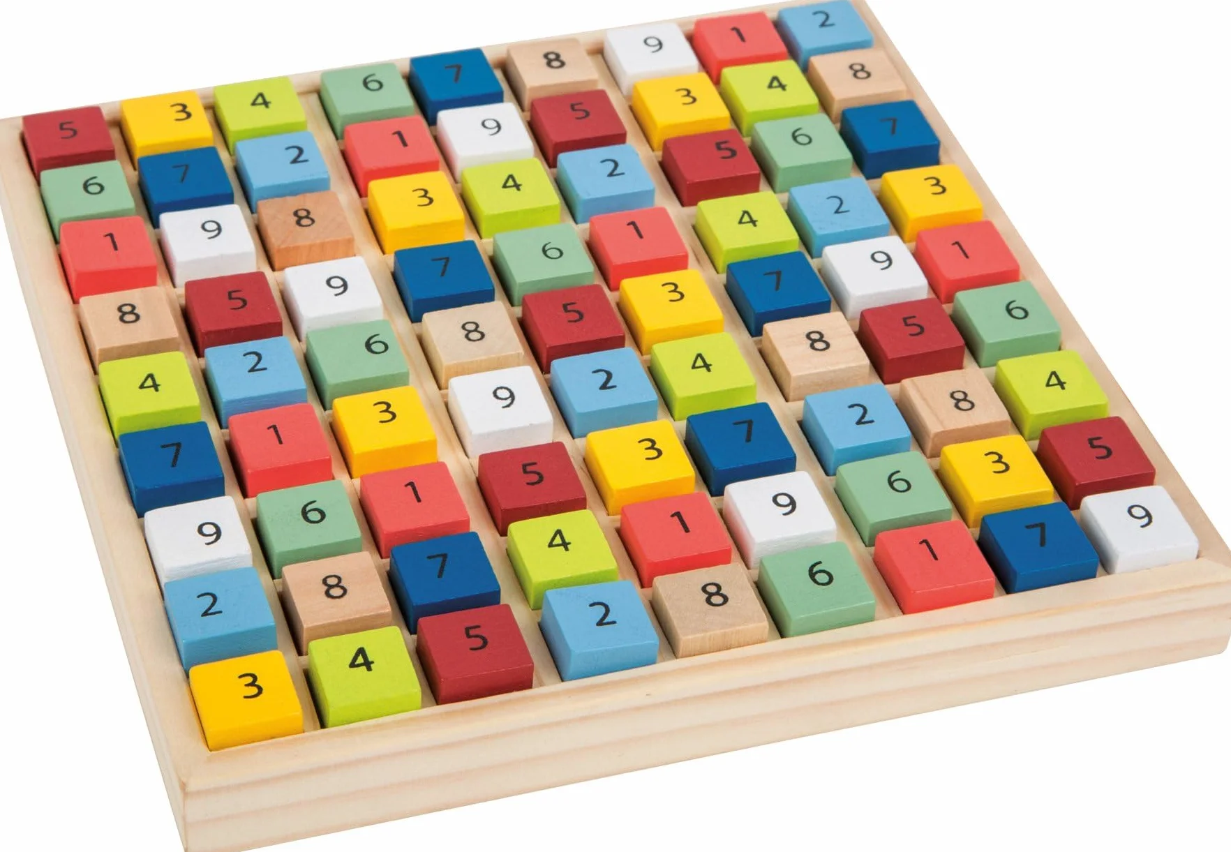 Small Foot 11164 Sudoku Colorato Educare in Legno 81 Cubi Numerici dai 6 Anni