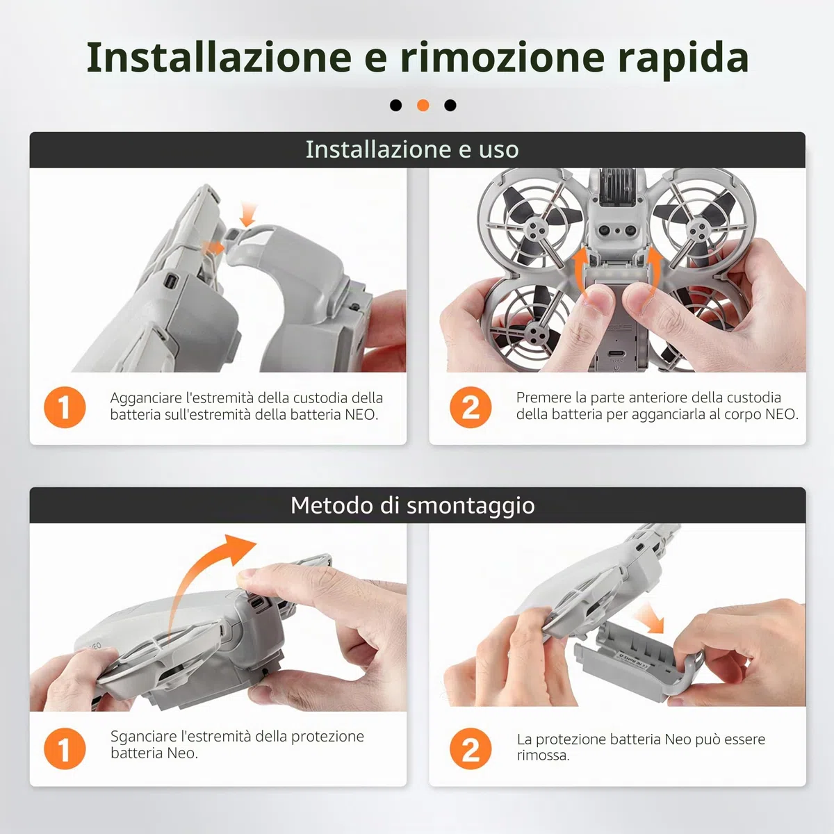 STARTRC Neo Chassis Gamba Estesa Pieghevole con Luci LED Flash Carrello di atterraggio per DJI Neo Accessori