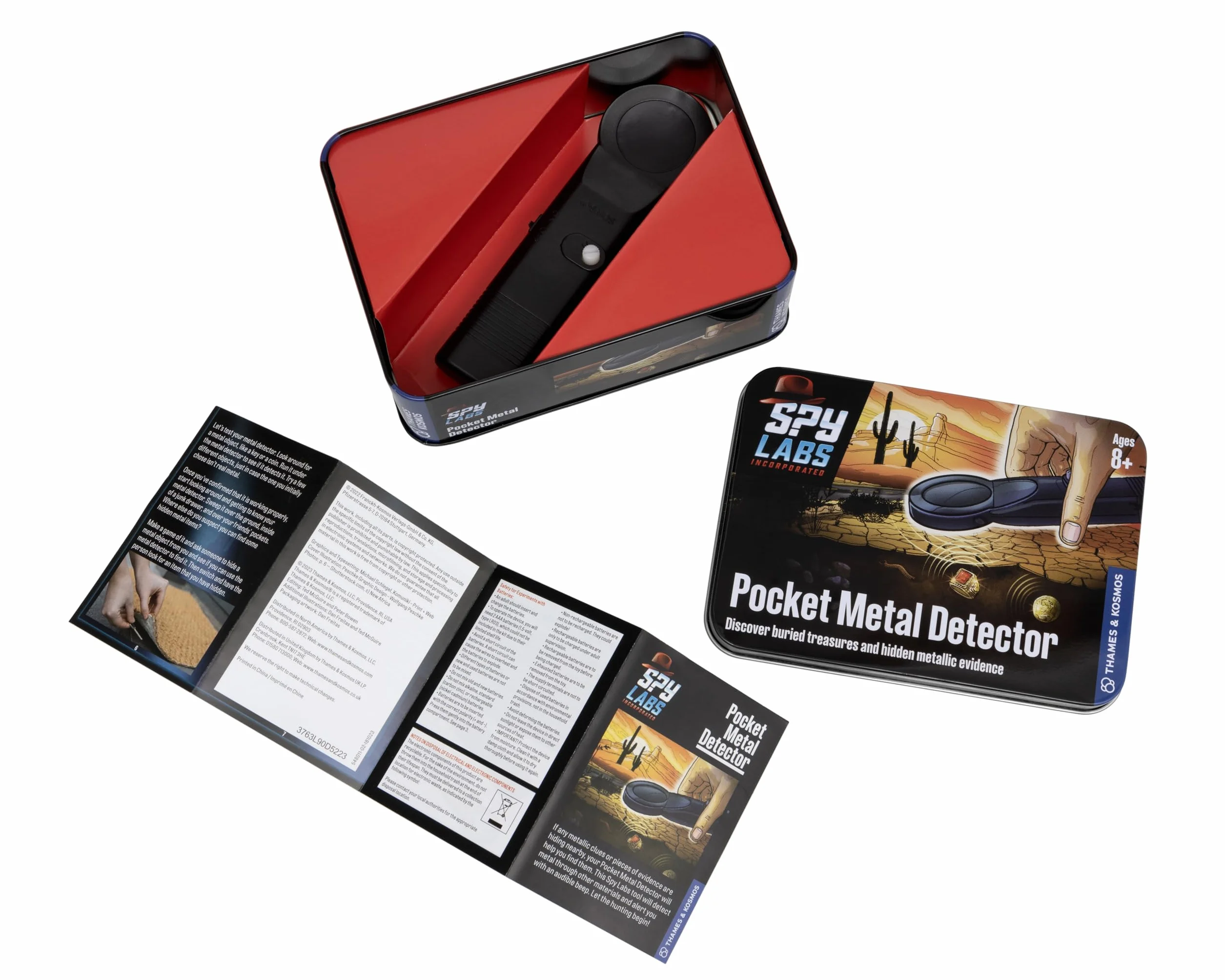 Thames & Kosmos Spy Labs INC: Pocket Metal Detector rileva Elementi Metallici di Prova | Strumenti Essenziali & Trucchi del mestiere dagli esperti di investigatori per Giovani investigatori Small