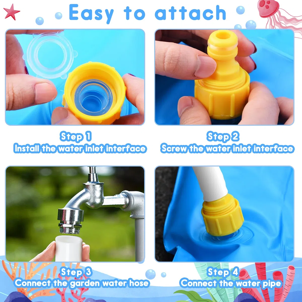 Purpledi Tappetino Gioco d'Acqua per Bambini, 170cm Splash Pad, Giocattoli Splash Play Mat Giochi all'Aperto Estate Giochi Acqua Giardino Piscina Gonfiabile Giocattoli Gonfiabili