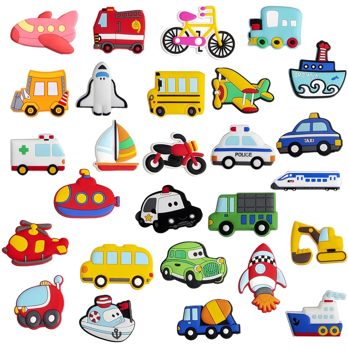 27 Magneti in Gomma per Frigorifero Auto Calamite Magneti per Bambini set Calamite Frigorifero Con Auto Dei Cartoni Animati per Frigorifero, Ufficio, Casa, Dispensa, Lavagna Bianca