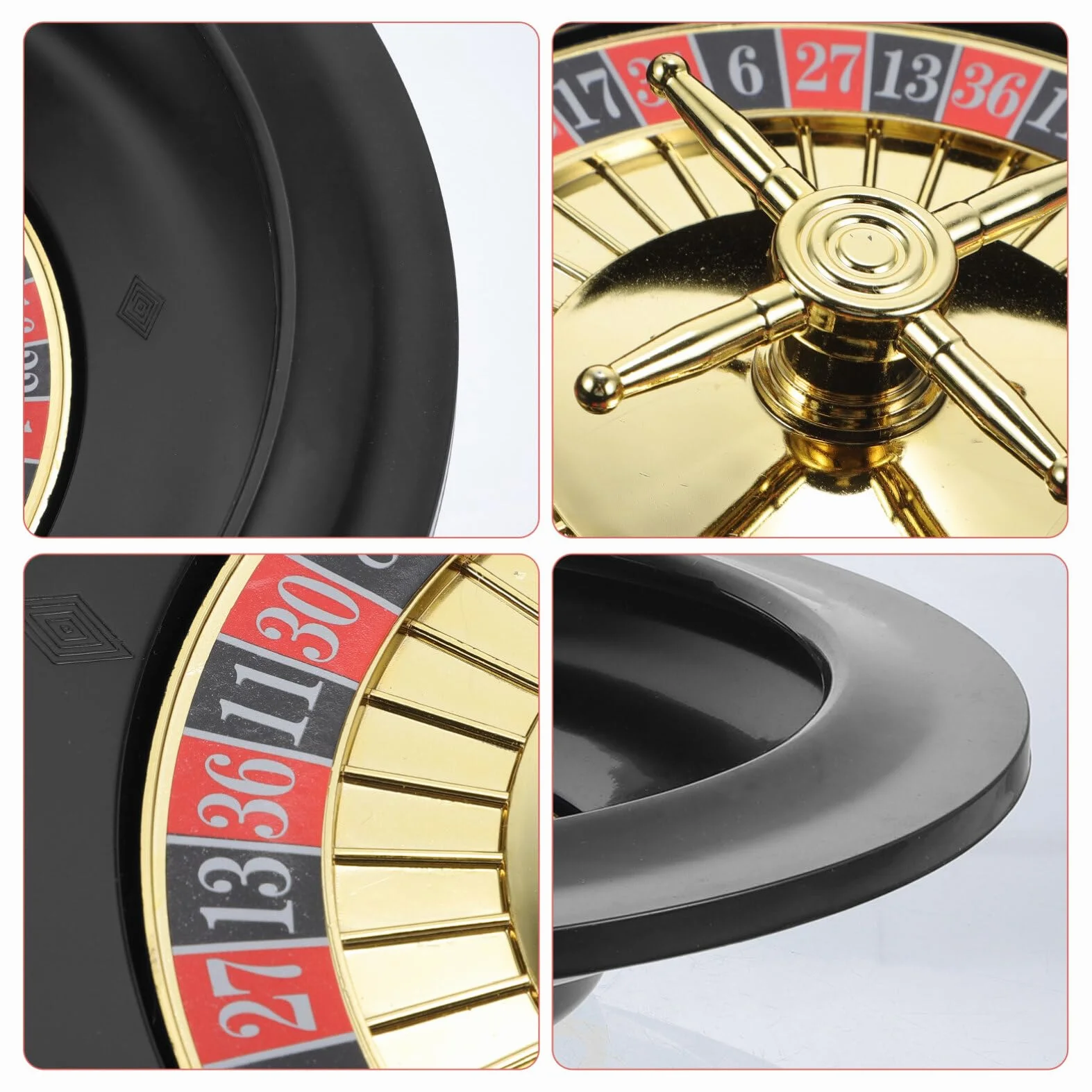 Ifundom Ruota della Roulette da 10 Pollici - Gioco da Poker da Tavolo Russo Rotante in Plastica - Prop per Feste