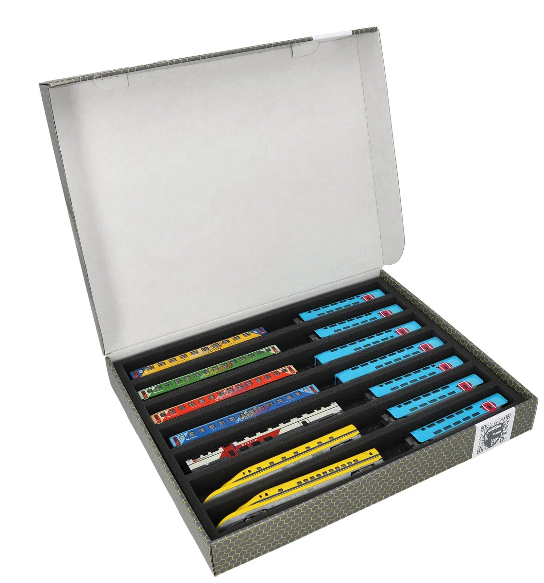 Feldherr Storage Box FSLB040 per modellini di Locomotive, Carri e Veicoli ferroviari - 7 Slot per scartamento N - Orizzontale, Amount:1 PCS.