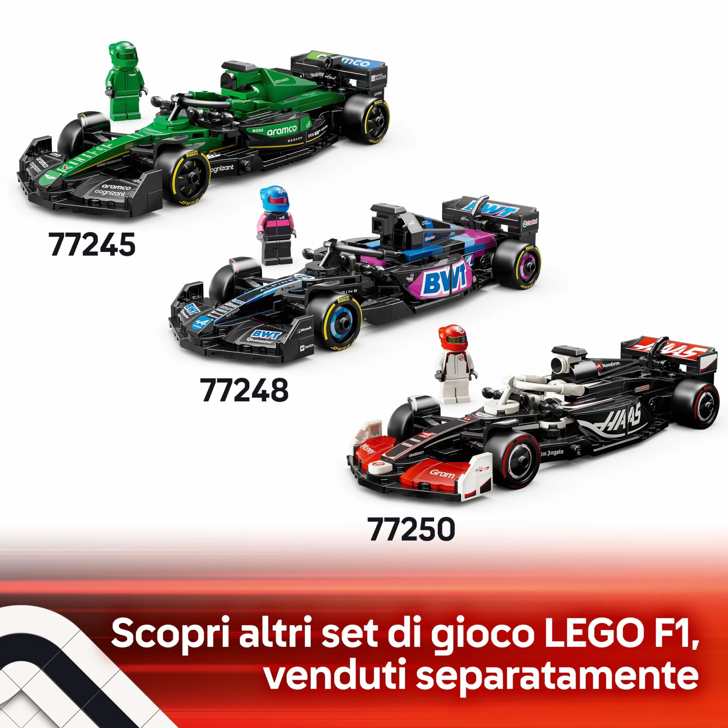 LEGO Speed Champions Ferrari F1 SF-24 77242 Auto da Corsa Giocattolo da Collezione con Minifigure Pilota