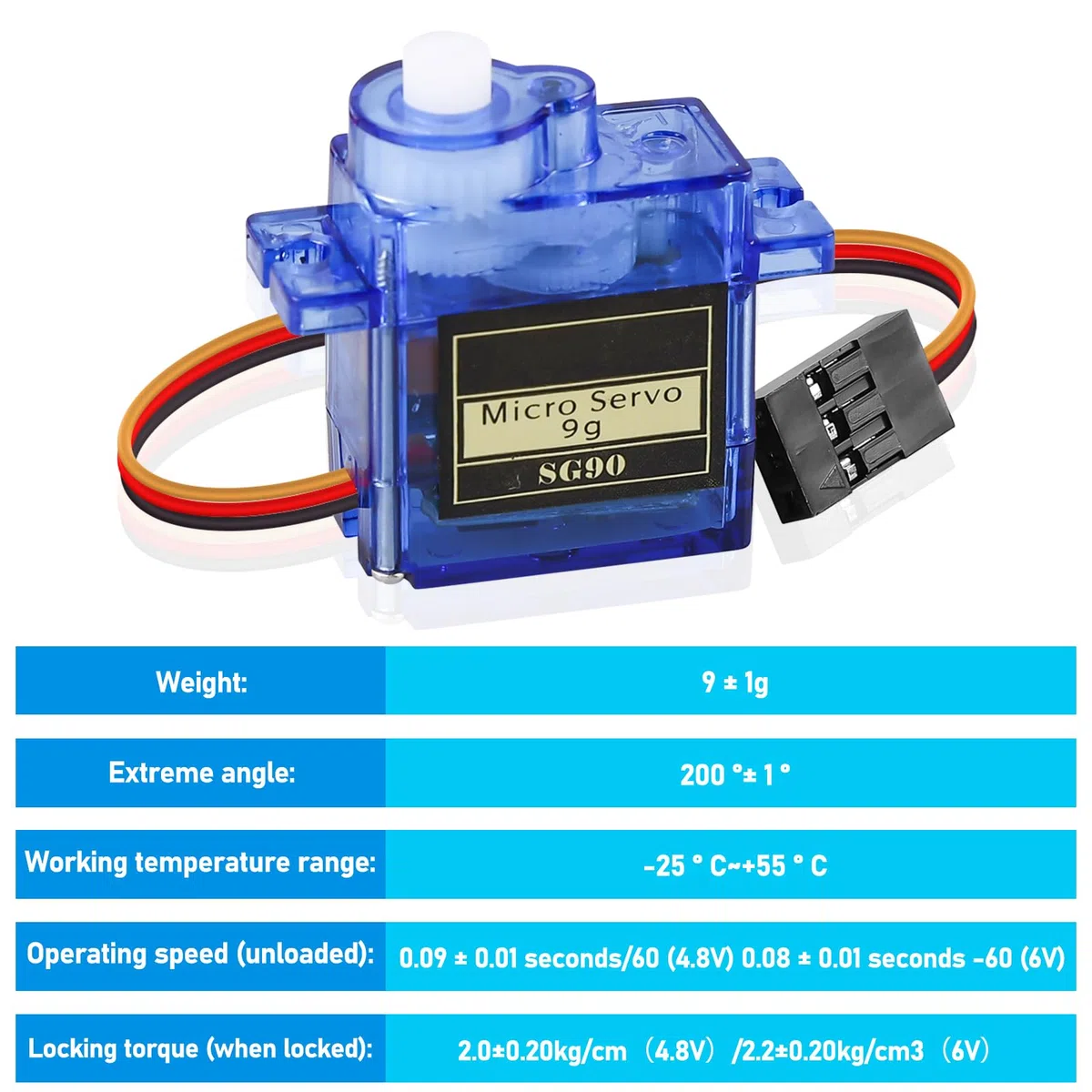 10 pezzi 9G Micro Servo Motore: Mini servomotore per Arduino, Mini servo modellismo con cavo, Micro Servo motore per RC Robot Arm/Mano/Camminare Elicottero Aeroplano Auto Barca Controllo