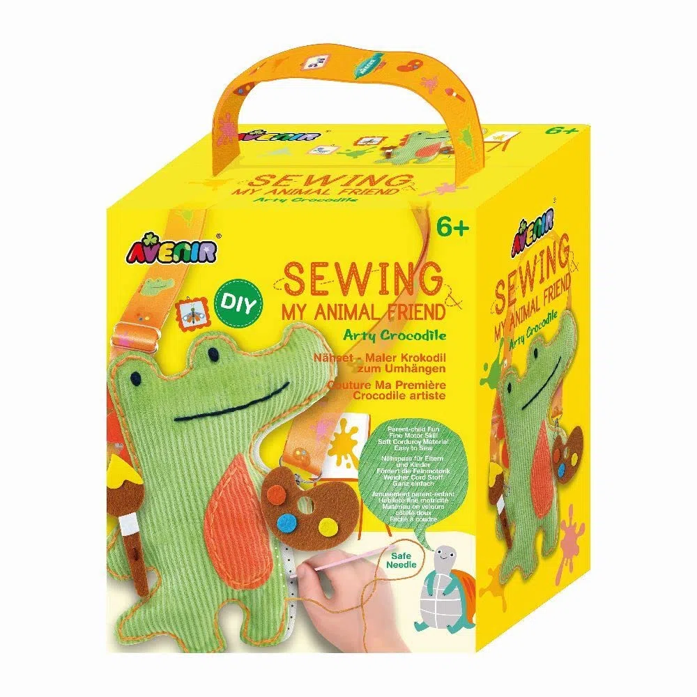 Avenir 6301817 - Kit da cucito fai da te con coccodrillo Sewing a tracolla, per bambini, dai 6 anni in su