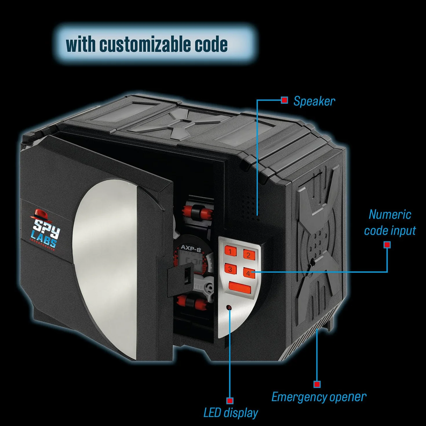 KOSMOS Spy Labs, Digital Safe, Proteggi i tuoi segreti con un codice a quattro cifre,