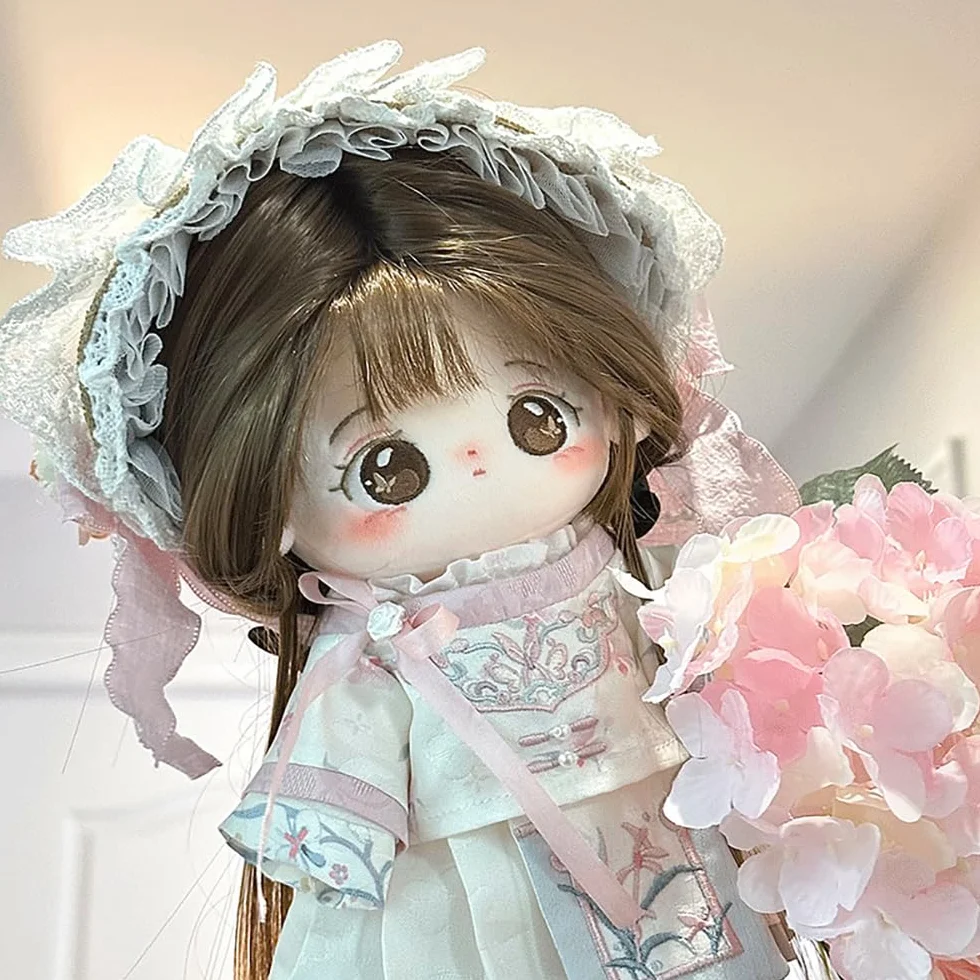 niannyyhouse Bambola di peluche da 20 cm, vestito, cappotto, gonna, stile antico Hanfu, 20,3 cm, bambola di peluche Dressup (A1)