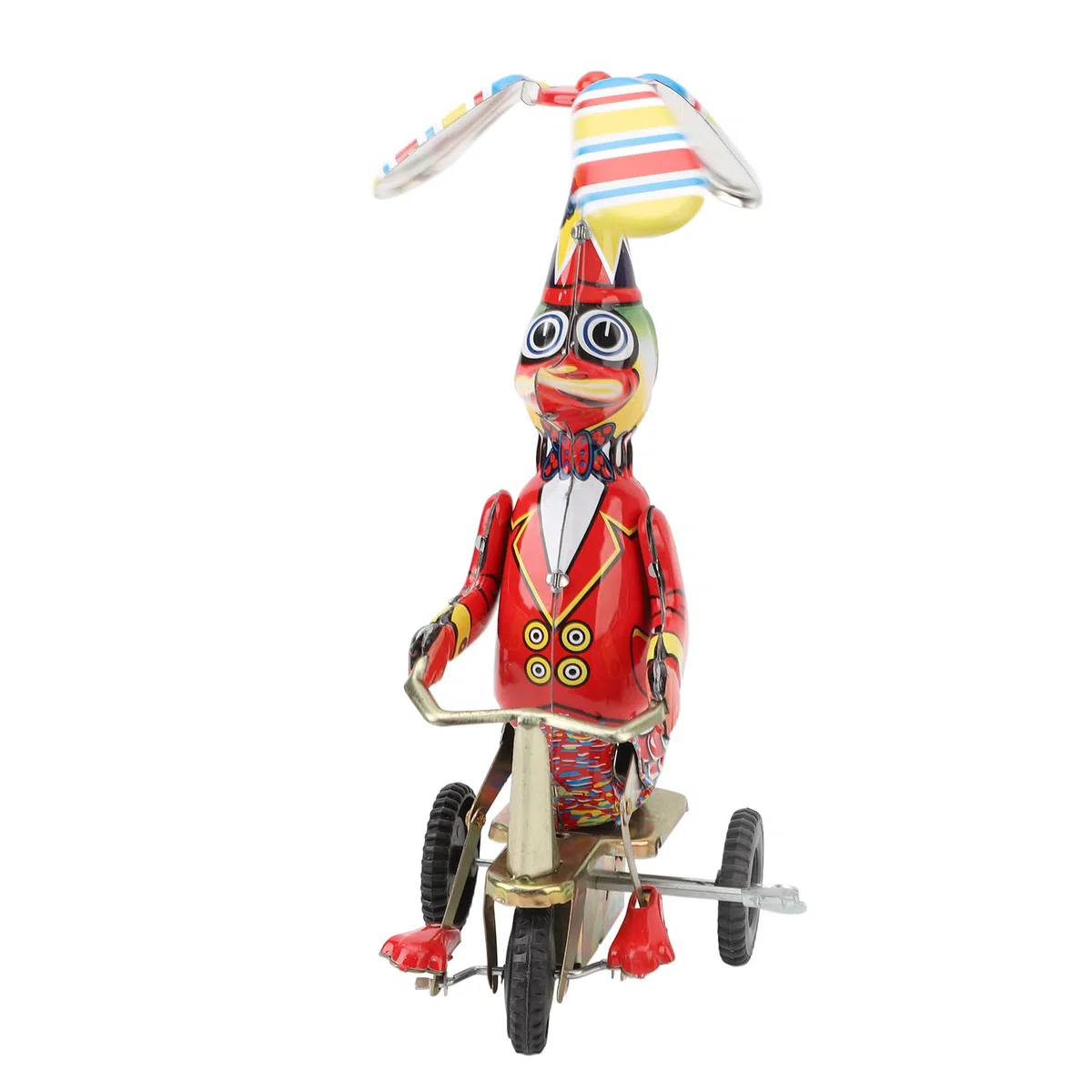 Anatra retrò su Bici Giocattolo di Latta Meccanismo a Carica Nostalgico Regalo per Adulti da Collezione Materiale: Banda Stagnata
