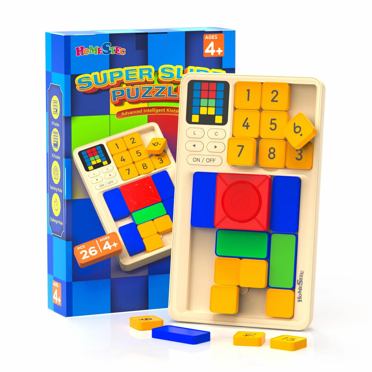 HOMESTEC Puzzle Rompicapo Scorrevole, Palmare da Gioco Elettronico, 520 Livelli e 3 Modalità di Gioco, Giocattolo Educativo per Bambini e Adulti, Regali di Natale, regali di compleanno