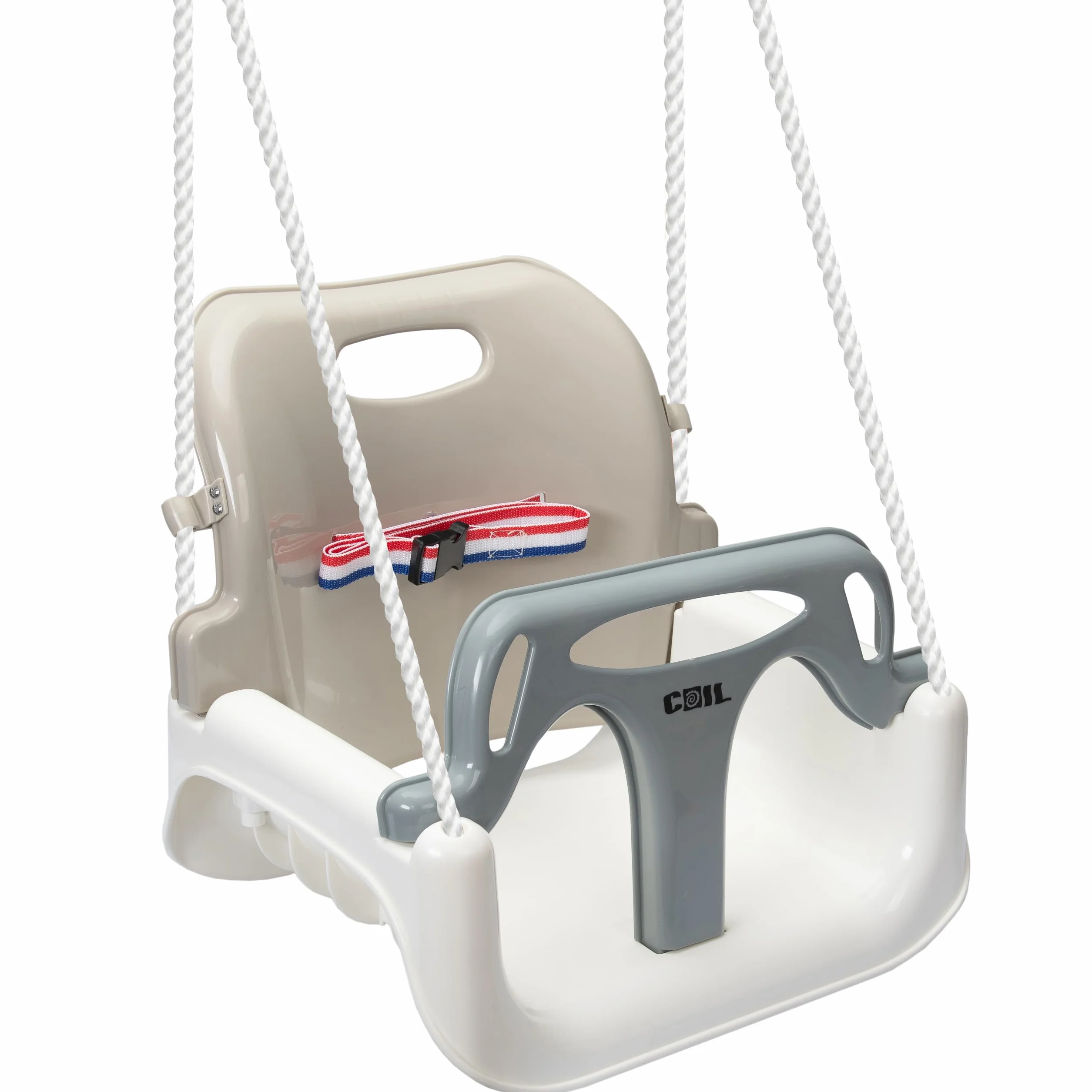 COIL Altalena per Bambini Outdoor 3-in-1, Altalena per Bambini Regolabile, con Schienale, Altalena per Bambini per Interni, Seggiolino per Altalena per Bambini, Altalena per Bambini (Beige)