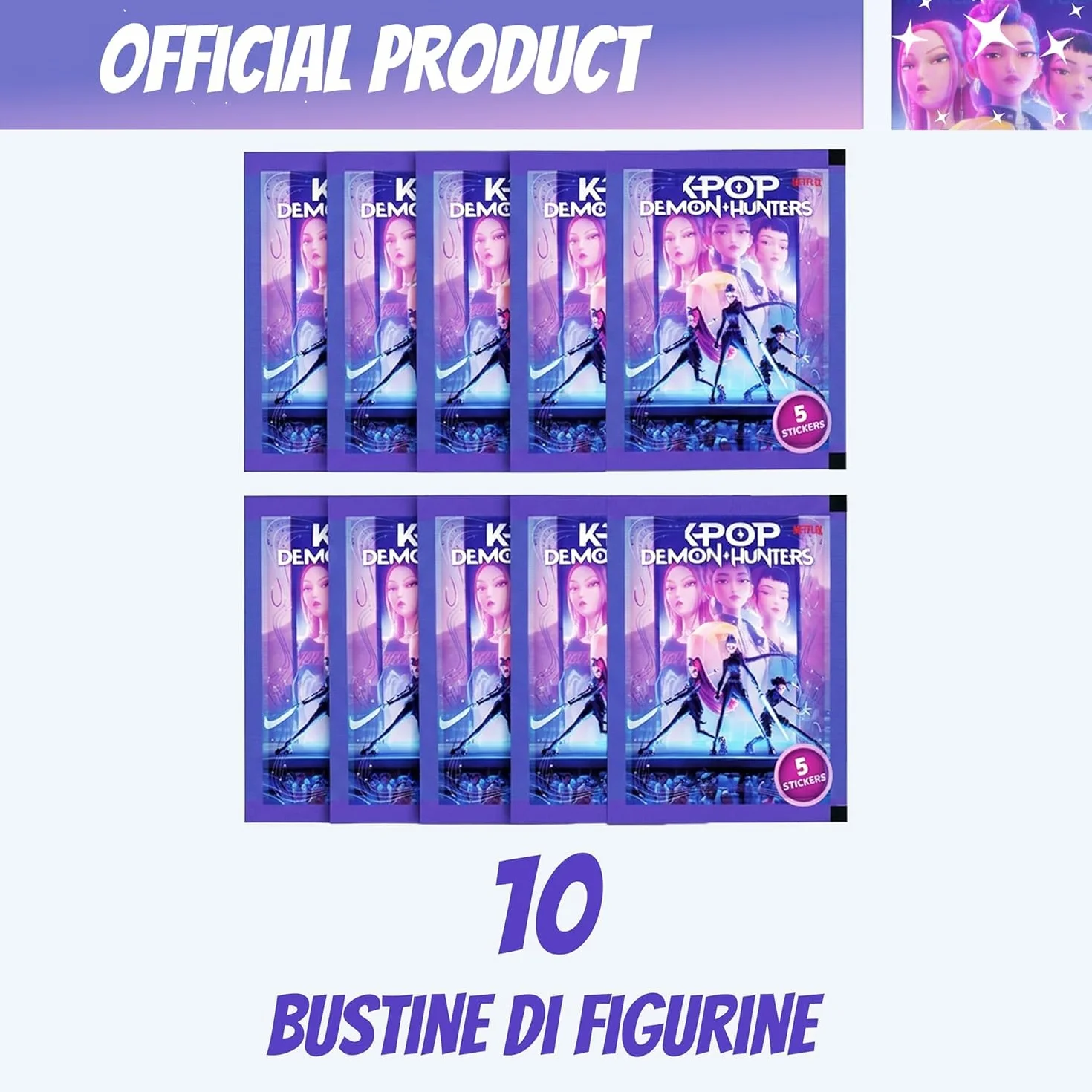 Generico KPOP DEMON HUNTERS Album + 10 Bustine di Figurine + Poster - Premium Starter Pack
