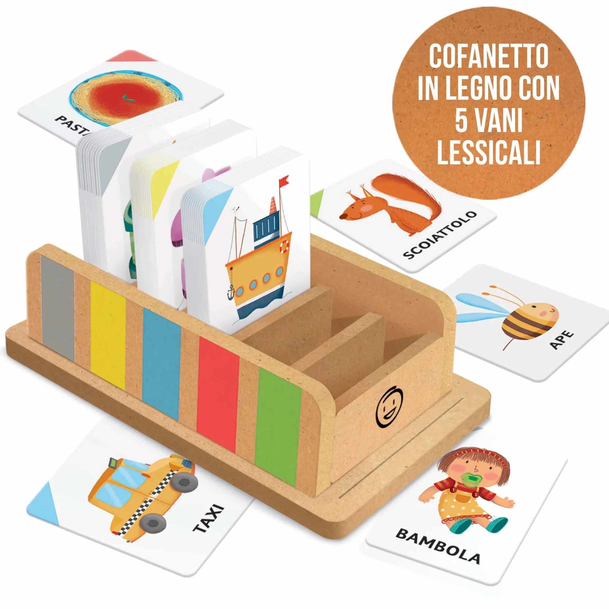 HEADU - Il Cofanetto delle Flashcards 100 parole - La Più Ricca Raccolta di Flashcards Per Imparare le Prime Parole | Con App Interattiva, Gioco Educativo 2 3 4 Anni, Idea Regalo, Made in Italy