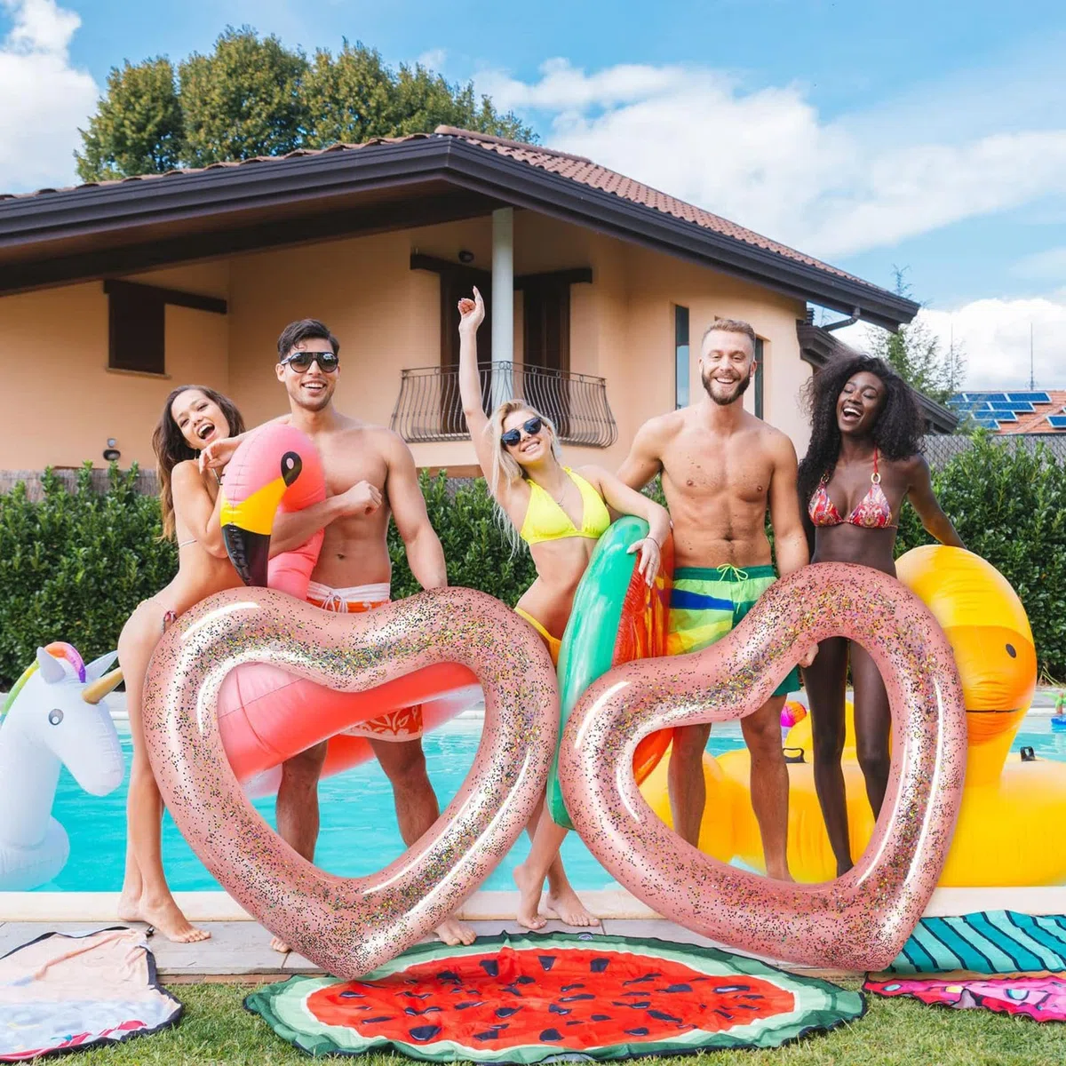 Galleggianti gonfiabili per piscina | Tubo per lettini galleggianti da piscina a forma di cuore,Galleggianti da Anello Giocattoli Summer Beach Piscina Articoli per feste per ragaz
