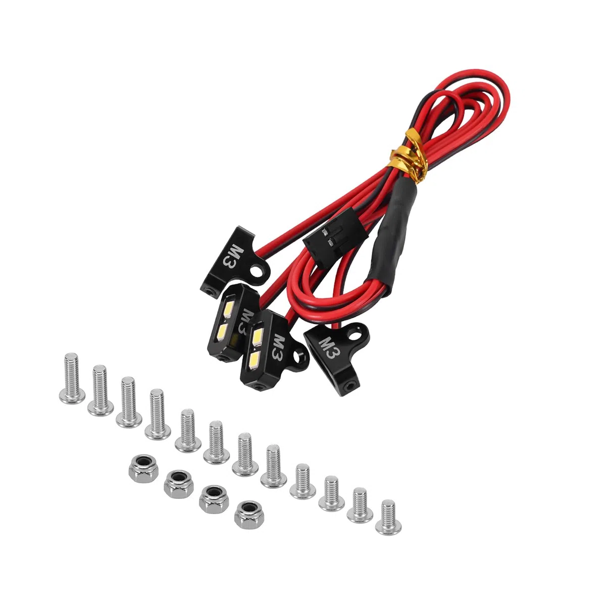 INJORA Kit di Luci Rock a 4 LED con Controller per SCX10 TRX4 1/10 RC Crawler, Bianco