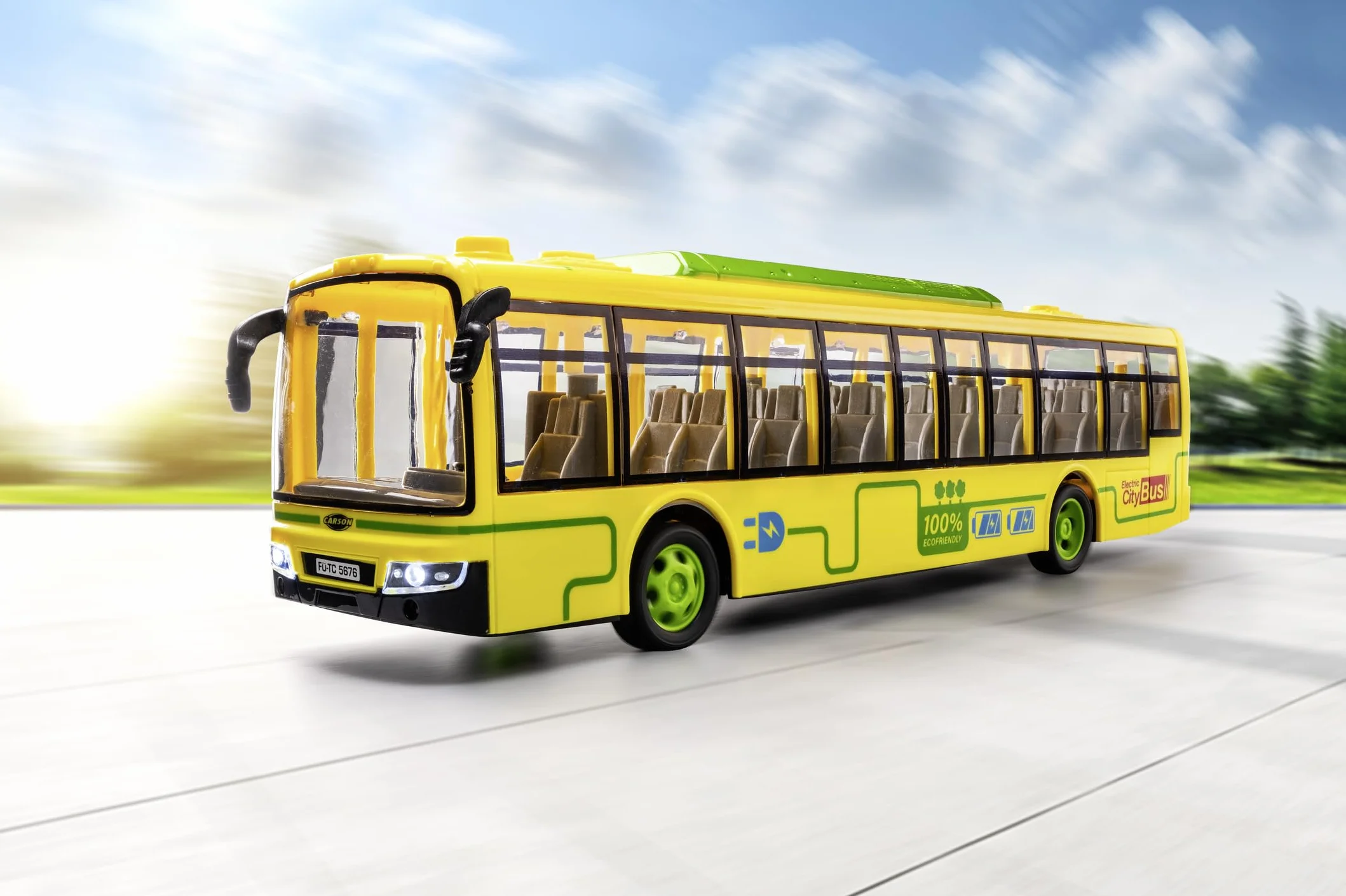 Carson 500404282 Electric City Bus 2.4GHz 100% RTR - 100% pronto alla guida, autobus giocattolo, auto giocattolo, auto telecomandata, per bambini a partire da 8 anni, tempo di guida circa 60 min