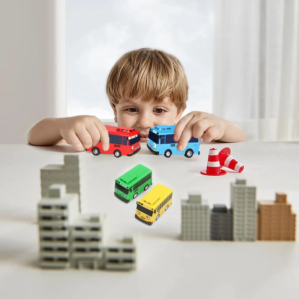 4 Pezzi Mini Pull Back Cars,Macchinine Bus Giocattolo per Bambini,Mini Metallo Auto Giocattolo,Per Giochi Educativi Per Bambini, Ragazzi E Ragazze, Regalo Per Feste Di Compleanno