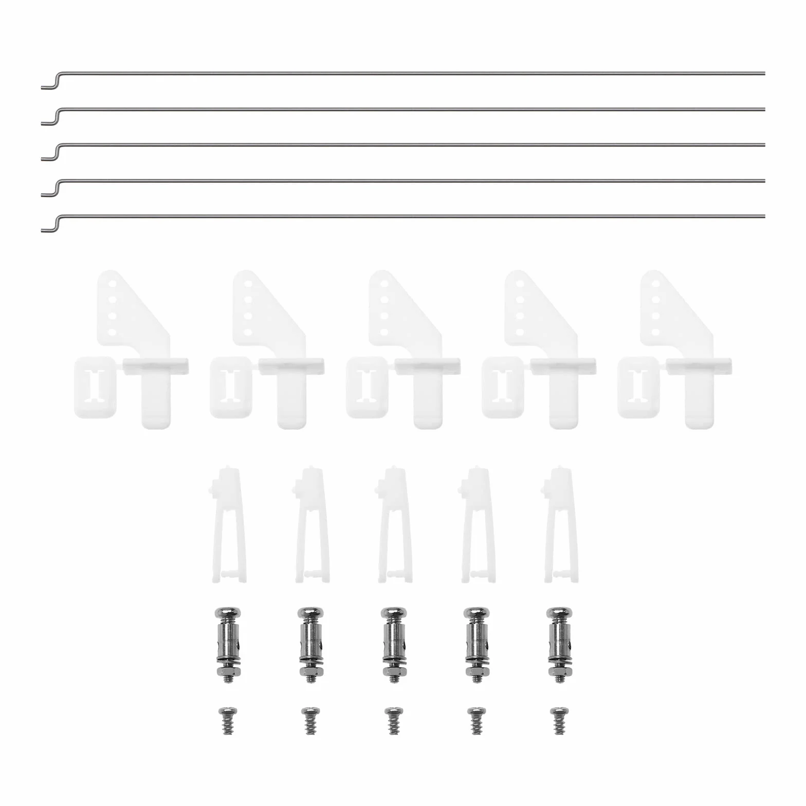 ECSiNG 15 Pezzi Kit Clacson Di Controllo Per Aereo Ad Ala Fissa Asta Di Comando Da 1,2 x 200 mm Aste Di Comando Da 1,3 Mm Accessori Per Clacson Di Controllo Per Aeromodelli RC Elicotteri RC
