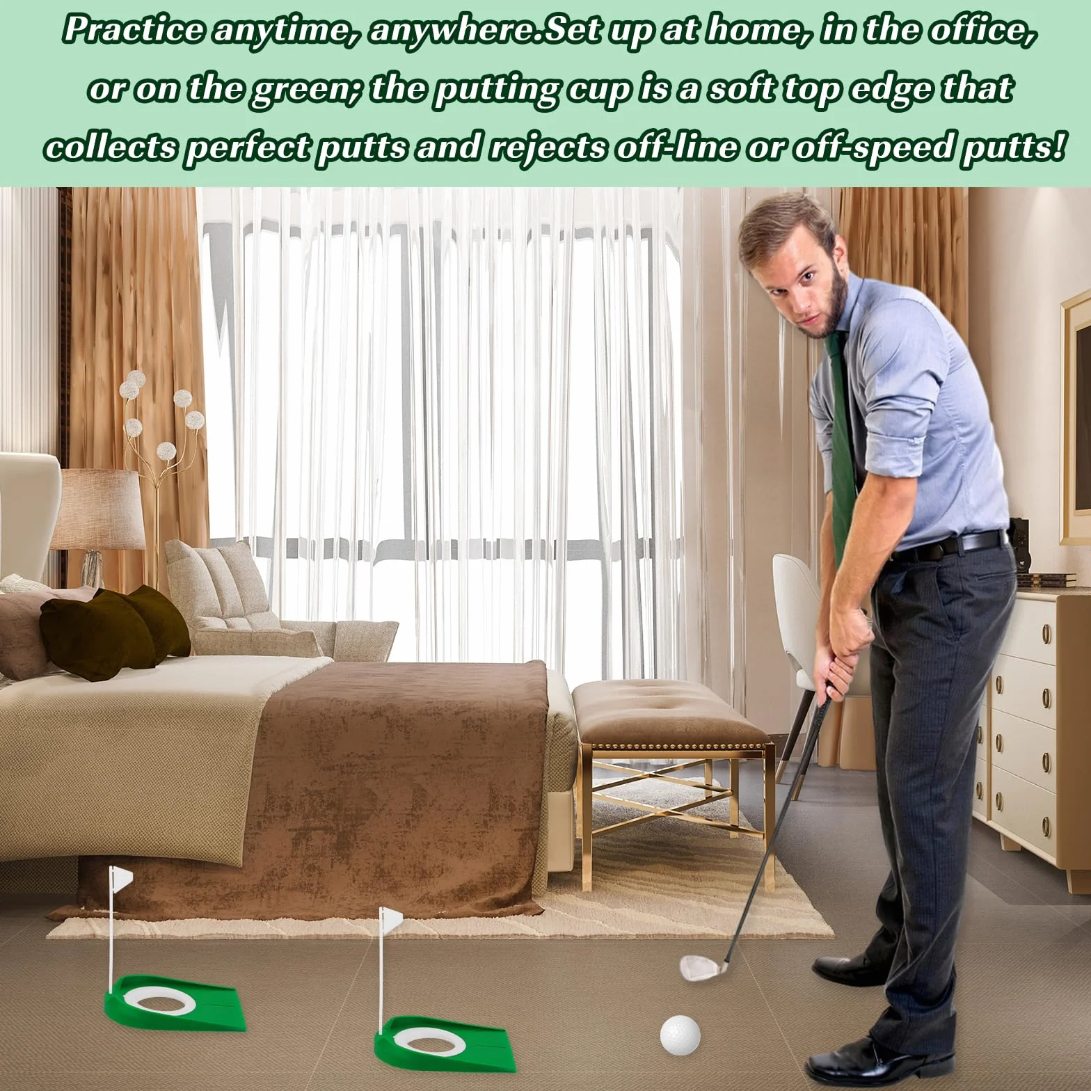 Abeillo Confezione da 2 tazze da golf con bandiera, per allenamento e allenamento di golf, per uomini e donne, per interni ed esterni, casa, ufficio, cortile, prato, 569782_1_cb4GP5Xdm