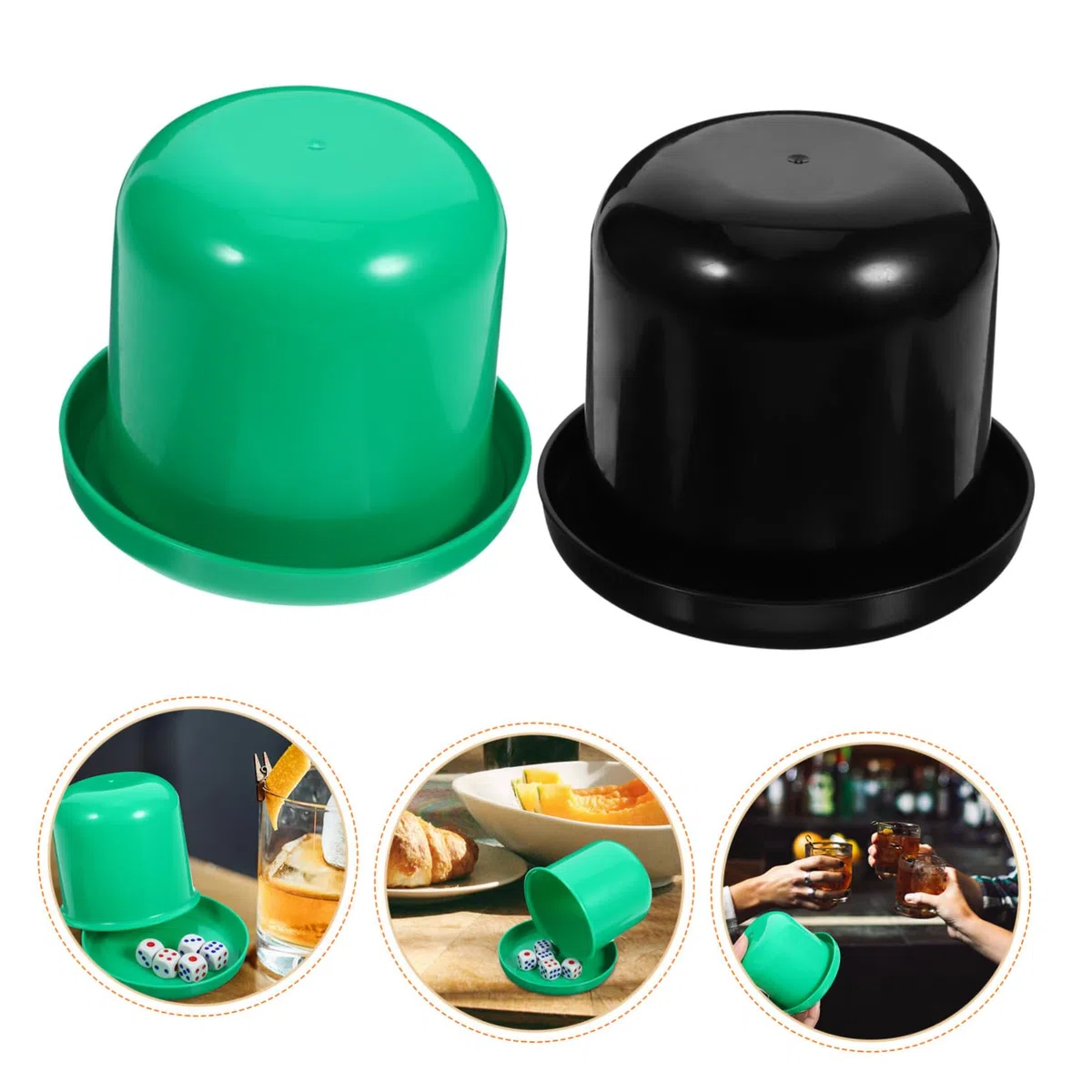 Toyvian 5 Pezzi Di Dadi Impilabili Tazza Punto Di Plastica Dadi Agitatore Di Set Di Tazze Di Plastica Set Gioco Tazze Con Coperchio Base Shaker Tazza I Giocattolo D6