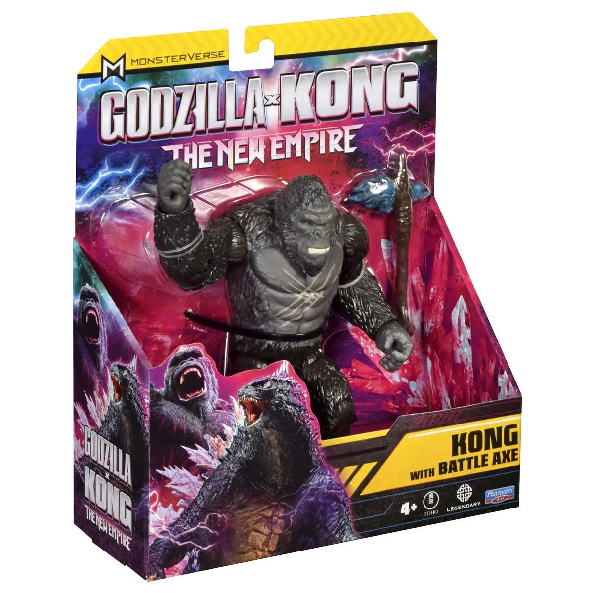 MonsterVerse Godzilla x Kong: The New Empire, action figure giocattolo da combattimento di Kong, personaggio iconico del film da collezione, include la funzione Ascia da battaglia, adatto per bambini