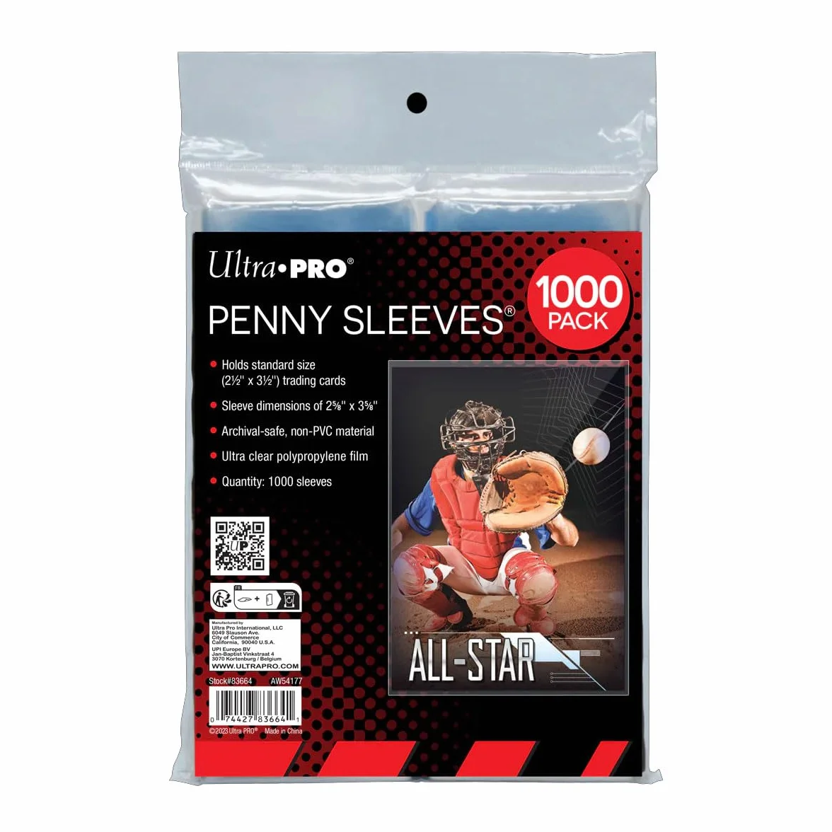 Ultra PRO Soft Trading Card Penny Sleeves, confezione da 100 pezzi, dimensioni standard (2,5" x 3,5"), senza acidi e sicuro per archivio