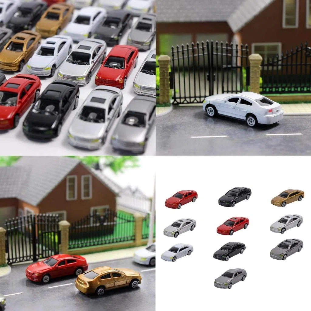Colcolo 10 Pezzi di Modellini di Auto in Scala Dipinta Ho 1:75 Edifici
