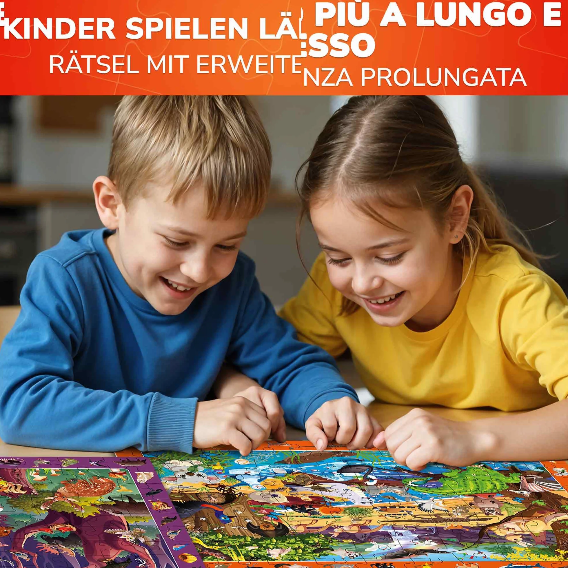 Puzzle da 100 Pezzi per Bambini 3 4 5 Anni - Set di 3 Puzzle da Pavimento Giganti - Impara Animali e Insetti della Foresta Oceanica - Giocattoli Educativi per Ragazzi e Ragazze dai 6 ai 7 Anni