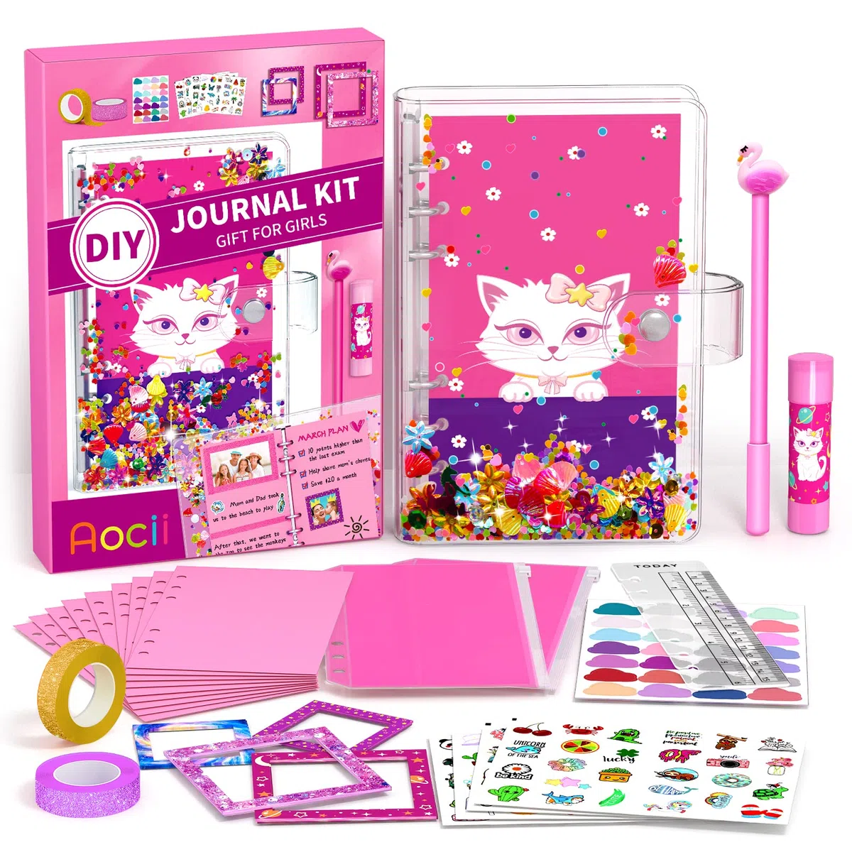 Aocii Kit di diario fai-da-te per ragazze, regali per ragazze di 6-14 anni, set di forniture per album di ritagli e diario