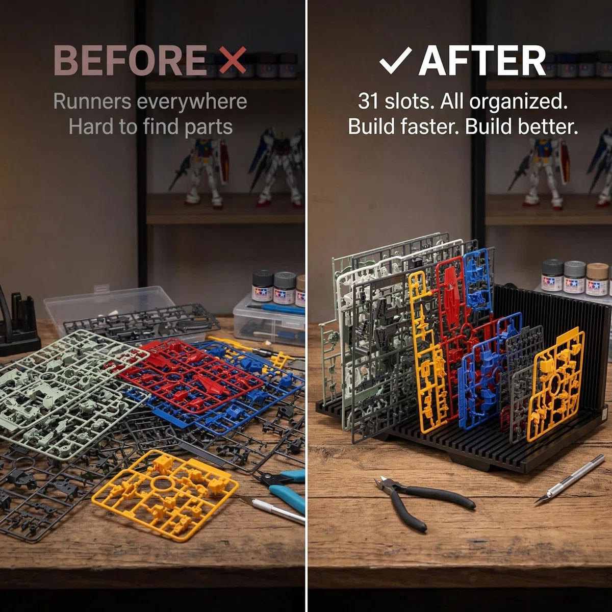 ABEST Scaffali in plastica per modellini Gundam Figure d'azione DIY Accessori per modellismo