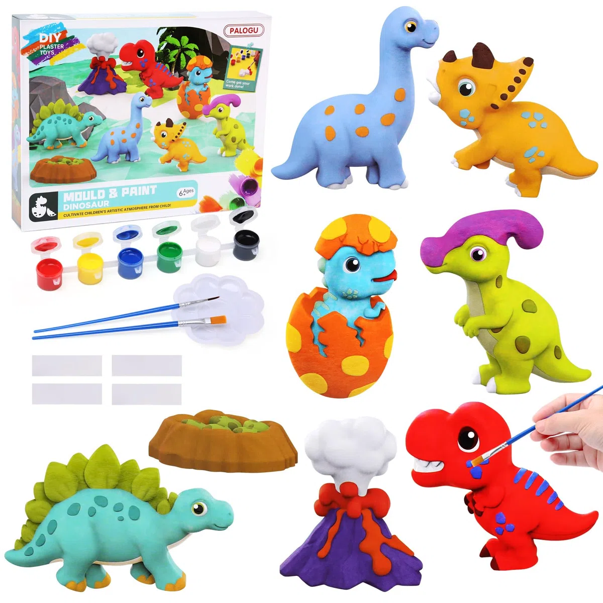 BelleStyle Dinosauro Giocattolo Bambini, Set Pittura di Malta Lavoretti Creativi Giochi Bambini, Kit Disegno di Artigianato Regalo Compleanno Natale per Ragazze e Ragazzi 5 6 7 8 9 10 11 12 Anni