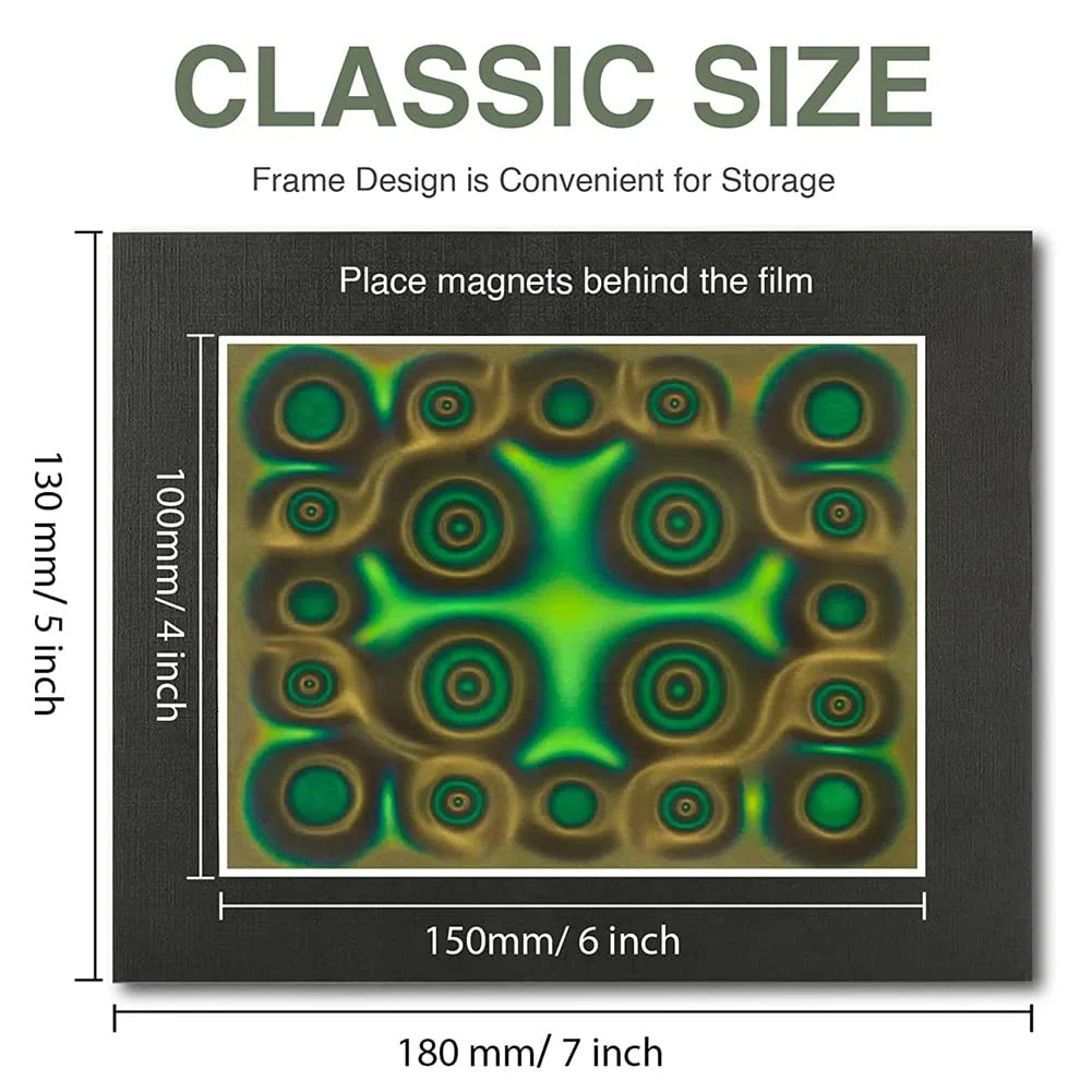 Magnetic Viewing Film, 6 x 4, pellicola di visualizzazione magnetica, display magnetico, rilevatore di campi magnetici, riutilizzabile