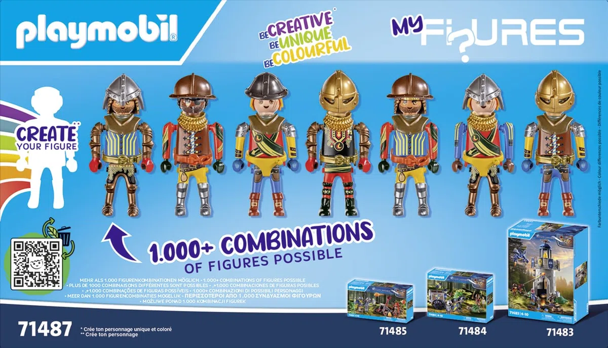 PLAYMOBIL Novelmore 71487 My Figures: Cavalieri, Cavalieri di Novelmore e Cavalieri di Burnham, Figure Personalizzabili, Giochi di Ruolo Divertenti, Giocattolo Realistico per Bambini dai 5 Anni in su