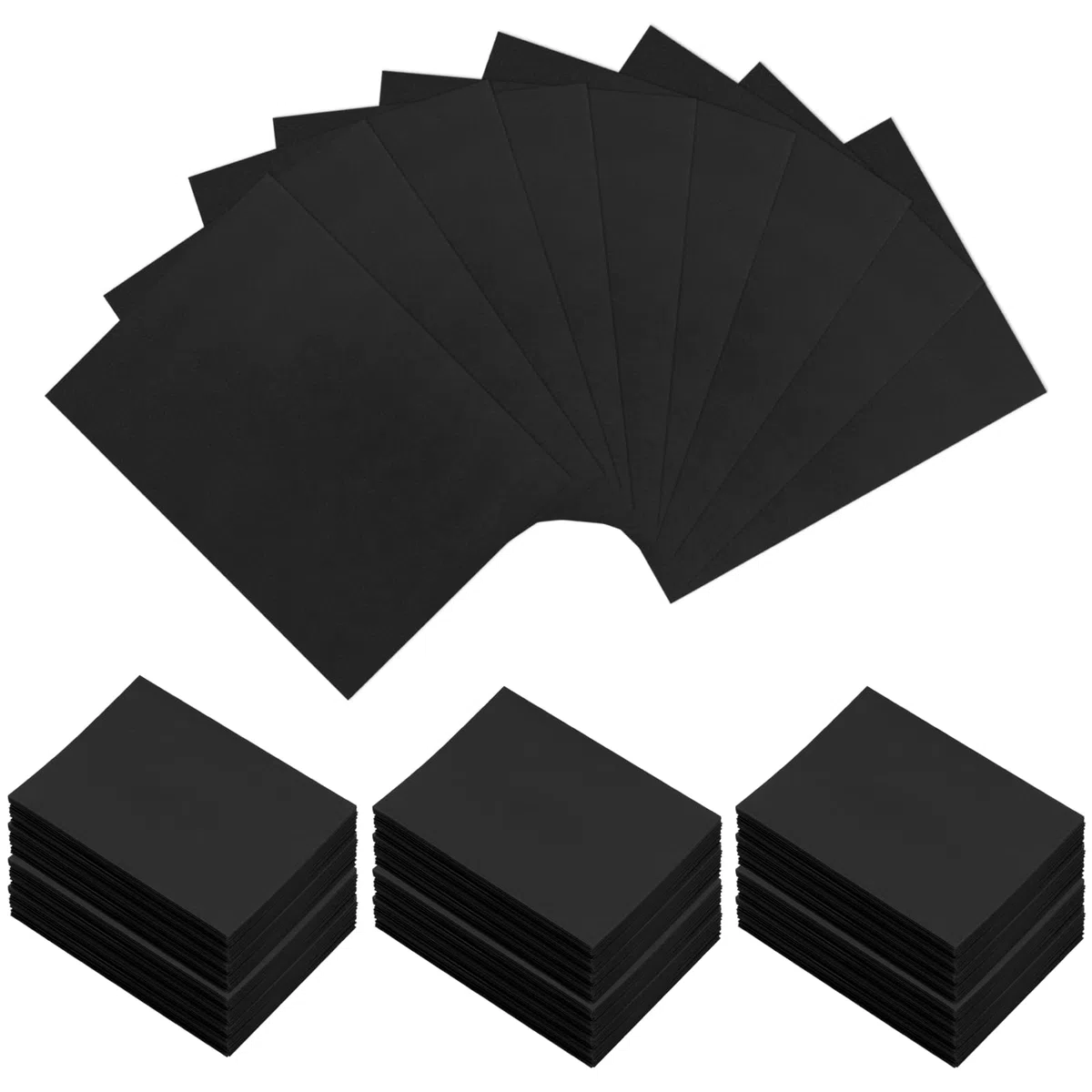300 custodie per carte standard, trasparenti, per Pokemon, giochi di magia, MTG, The Gathering, giochi da tavolo, Yugioh (nero)
