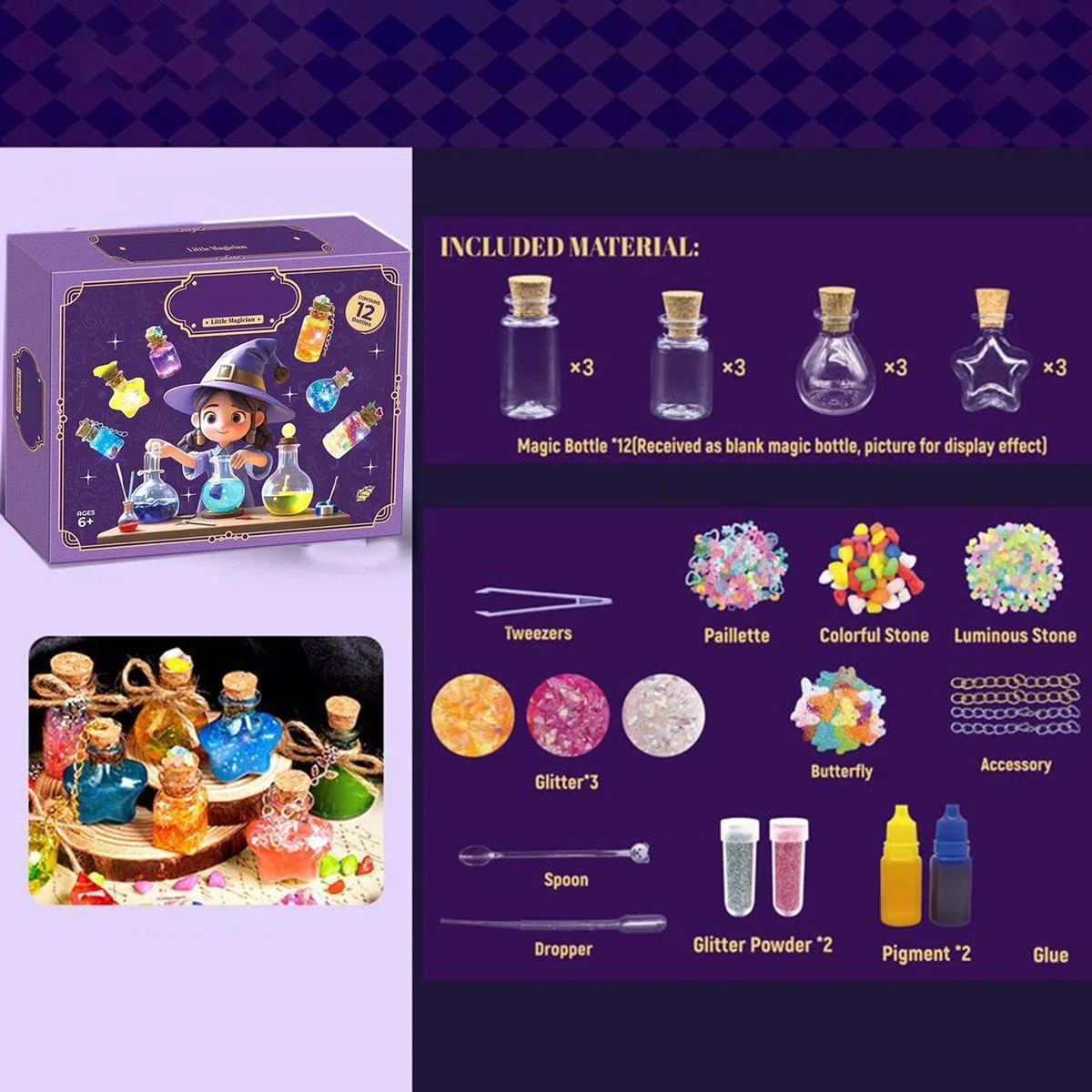 Set di pozioni magiche per bambini – Set di pozioni magiche | Set fai da te per streghe, arte, miscelazione, set fai da te, giocattoli interattivi per compleanni, giochi di ruolo, aule, casa