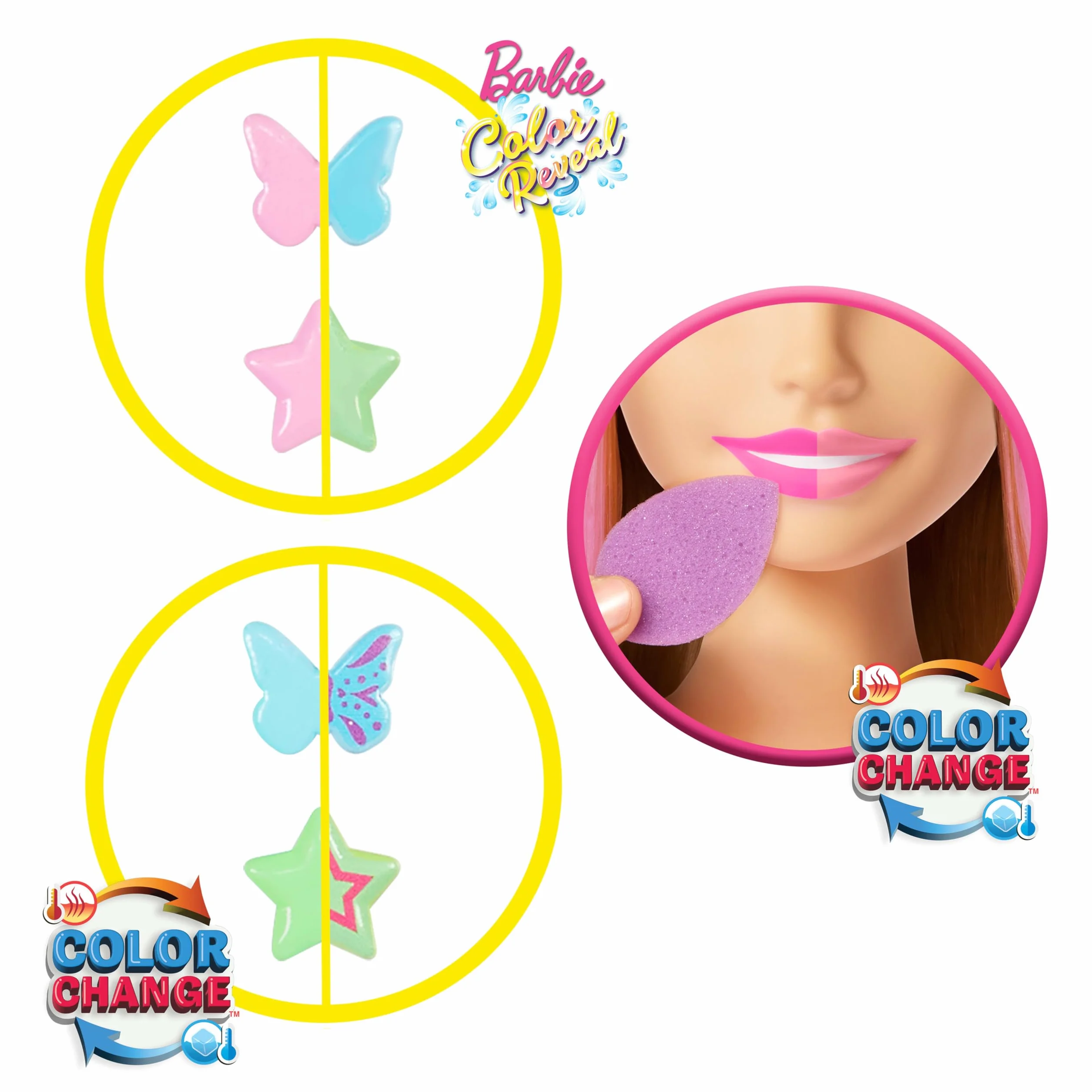 Barbie - Styling Head Deluxe, capelli biondi con oltre 20 accessori per acconciature, fermagli per capelli a stella o farfalla cambia colore, giocattolo per bambini, 3+ anni, JFG81