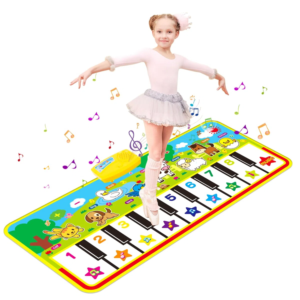 m zimoon Tappetino per Pianoforte, Tappeto Ballo Tappetini Musicali Strumento Musicale Educativo Regali Giocattolo per Bambini 2 3 4 5 Anni