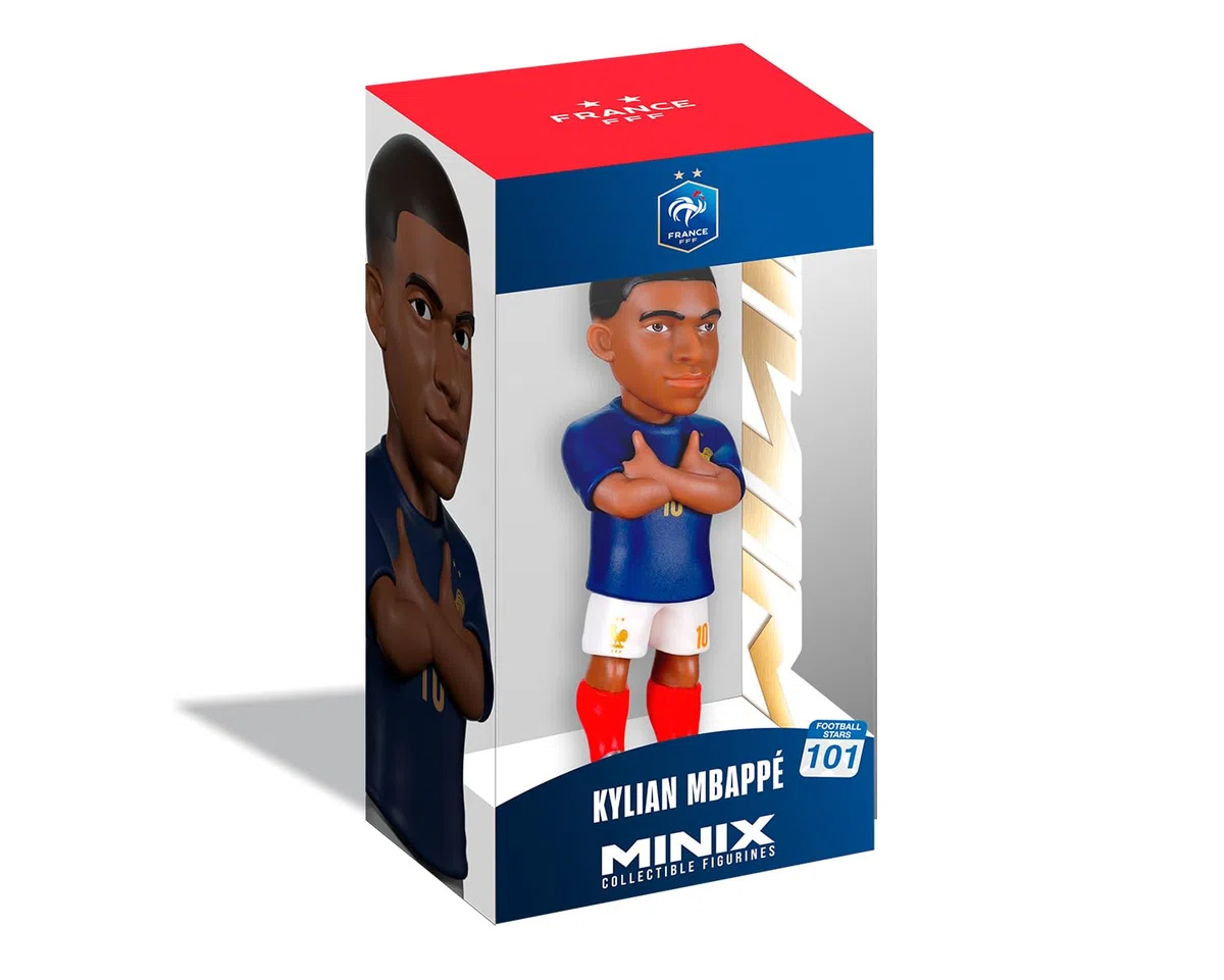 MINIX - Football Stars - Coppa del Mondo #101 - Francia - Mbappé - Personaggio da collezione 12 cm