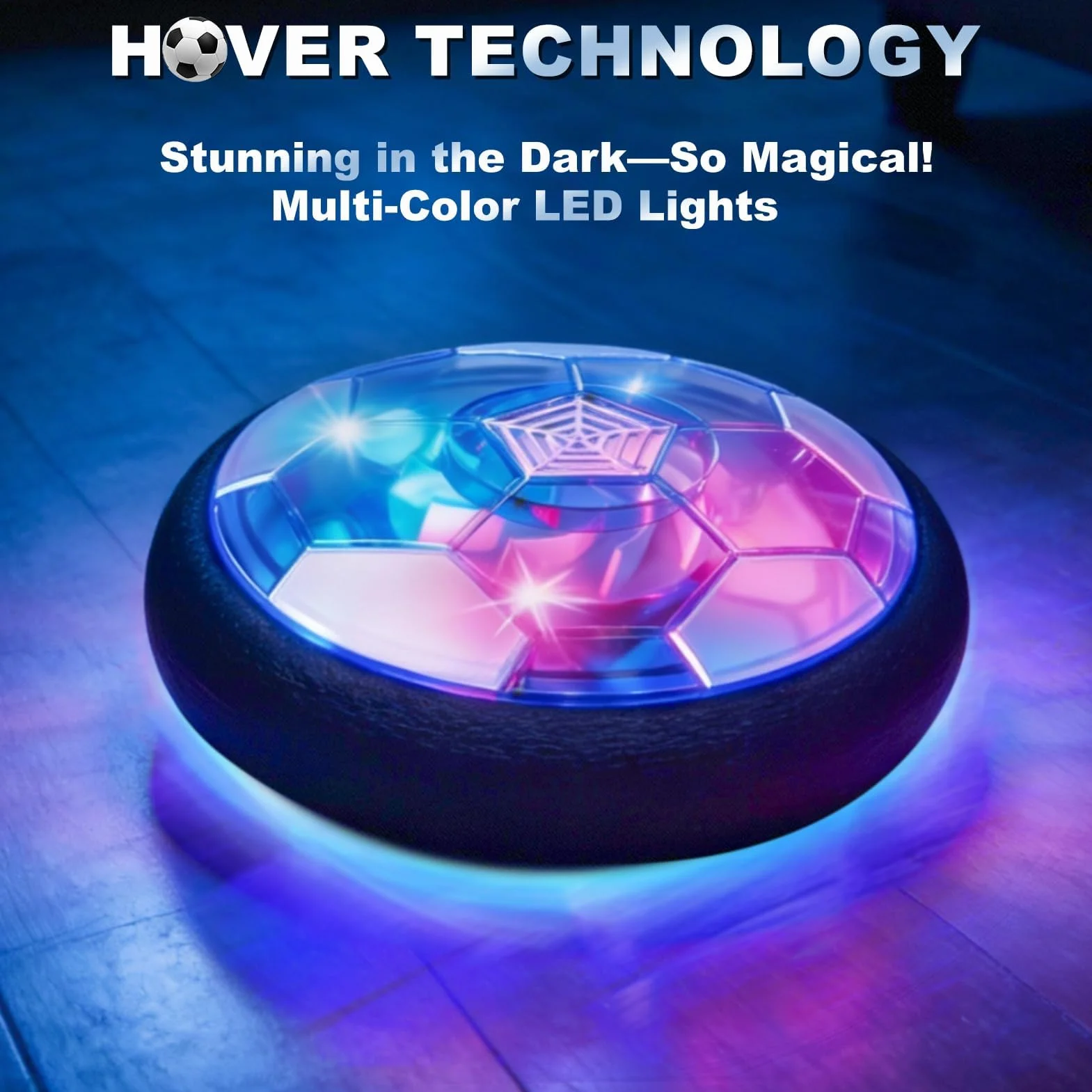 Air Power Calcio Giocattoli, Pallone da Calcio Fluttuante con Luci LED e Musica, Hover Ball, Palla Volante, Giocattolo calcio Indoor per Ragazzi E Ragazze di 3-12 Anni
