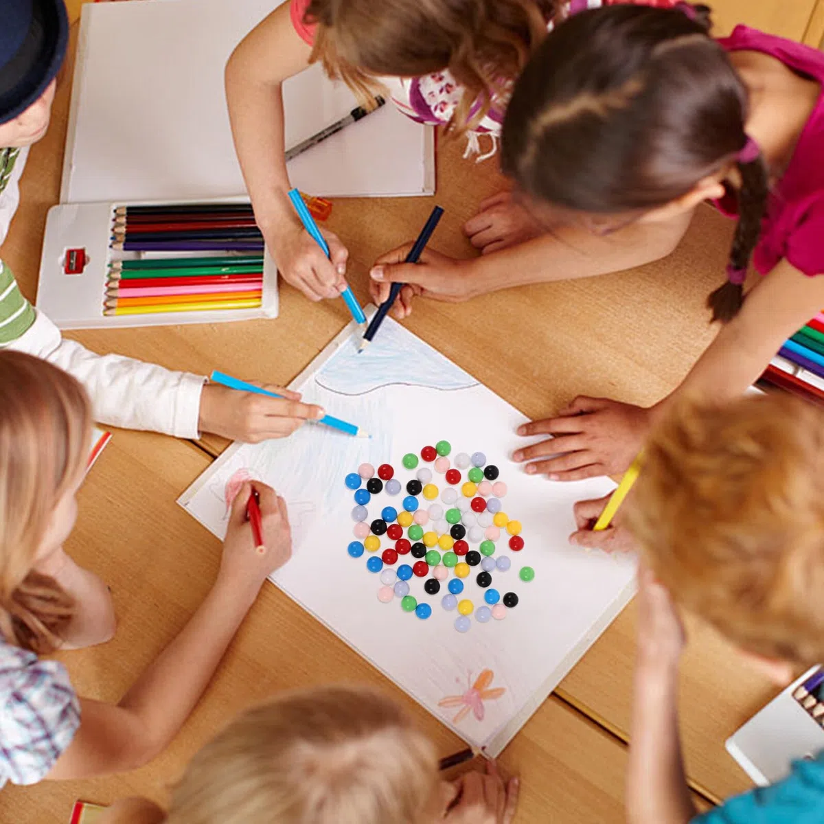 80 Pezzi Biglie Colorate da 12 Mm per Giochi da Tavolo, Giocattolo Educativo per Sfere Robuste e Sicure, Stimola Creatività e Coordinazione Occhio-mano per Uso Domestico