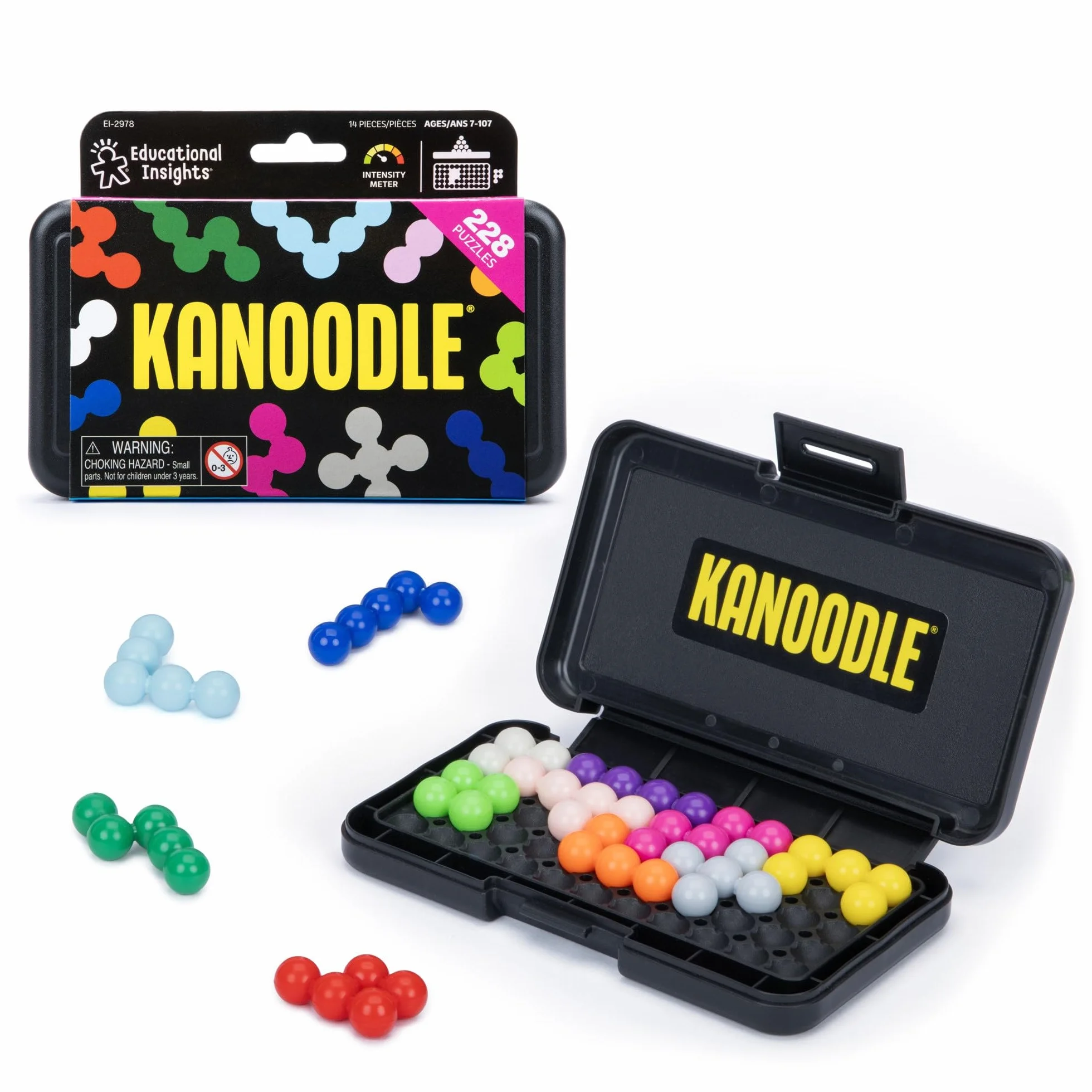 Learning Resources Kanoodle Puzzle Logico Multicolore 200 Sfide 12 Pezzi Gioco Portatile Bambini Dai 7 Anni STEM Ragionamento Spaziale Sviluppo Cognitivo