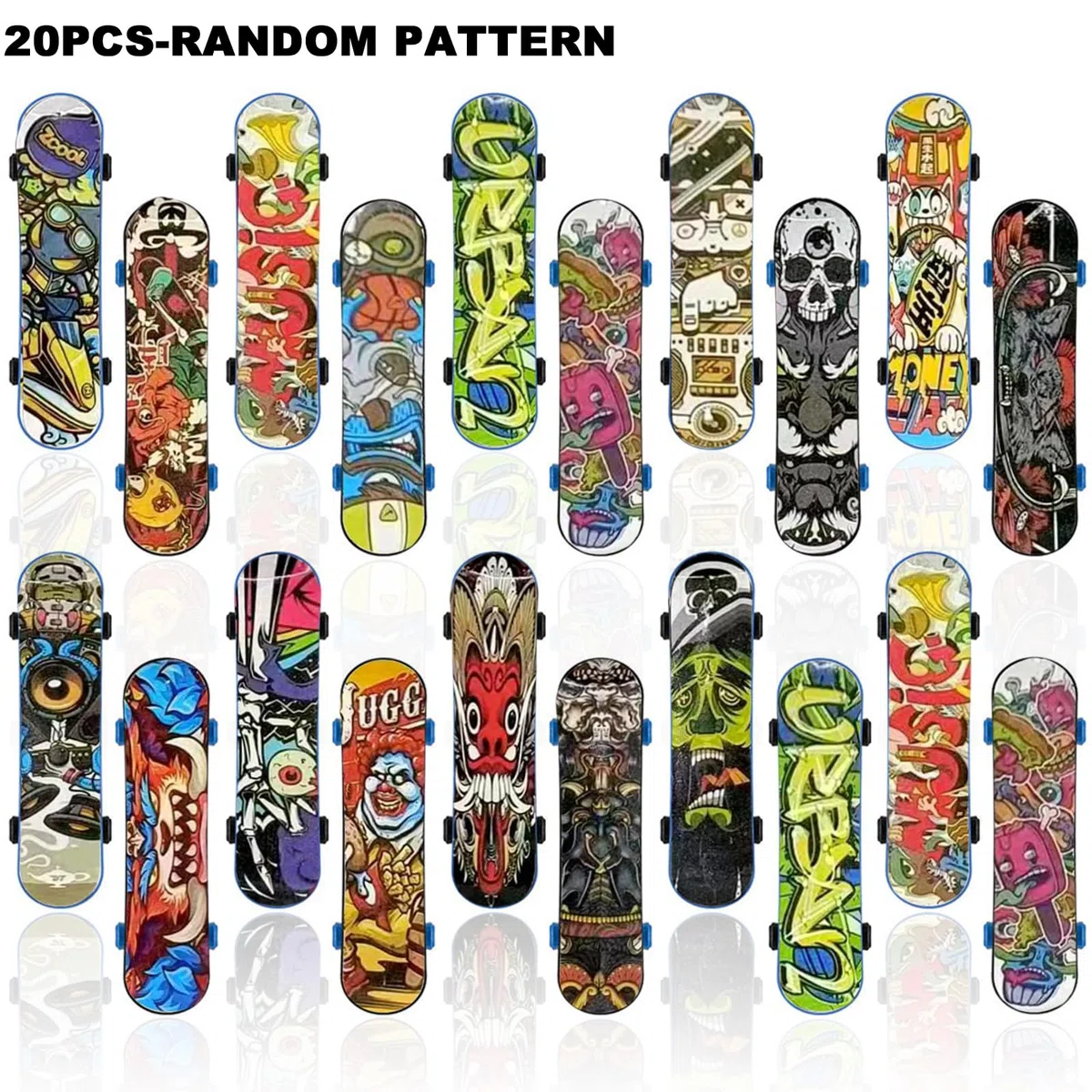 Skateboard Finger, 20 Pezzi Mini Skate Board Professionale Skate per Dita Mini Dito da Skateboard per Bambini Compleanno, Regali di Natale, Premi per Lezioni Scolastiche (Colore Casuale)